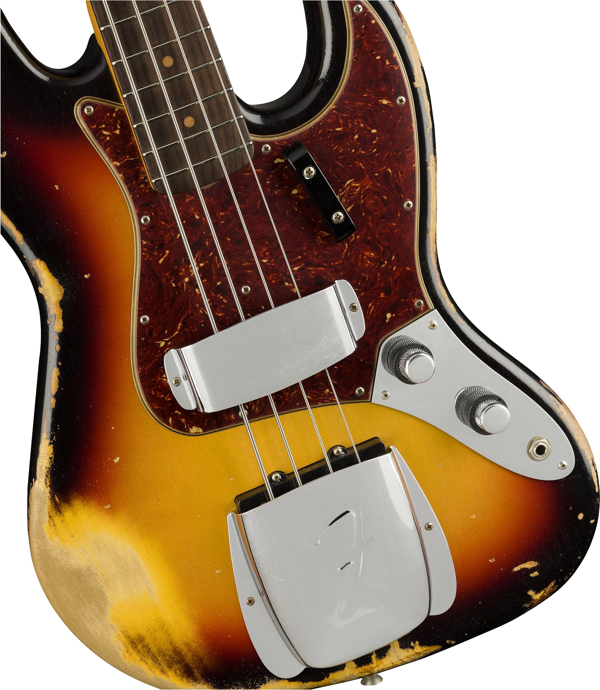 Fender Custom Shop 1961 Heavy Relic Jazz Electric Bass (with Case), Action Position Back