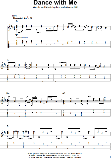 Dance With Me - Guitar Tab Play-Along