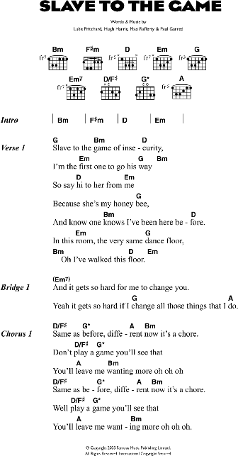 Slave To The Game - Guitar Chords/Lyrics