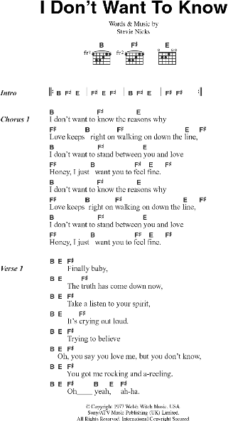 Tell Me Why - Guitar Chords/Lyrics