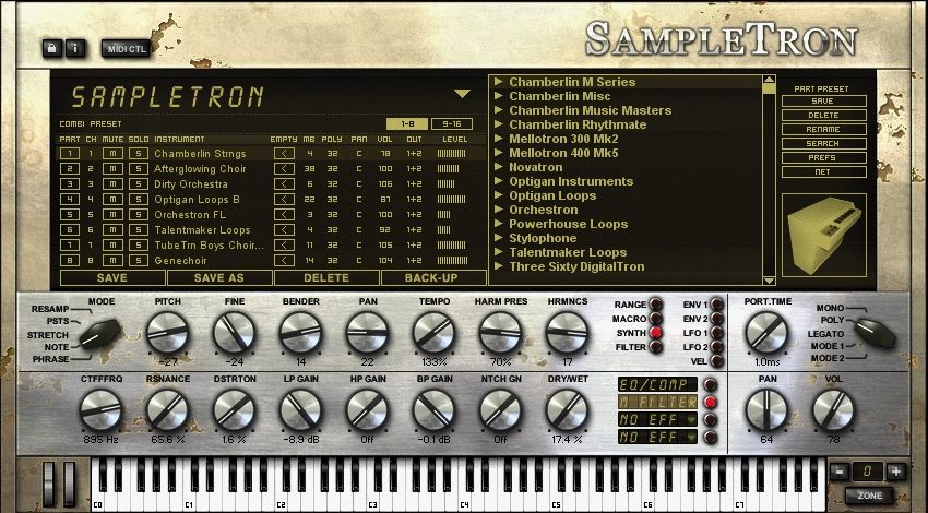 IK Multimedia SampleTron Software, Screenshot