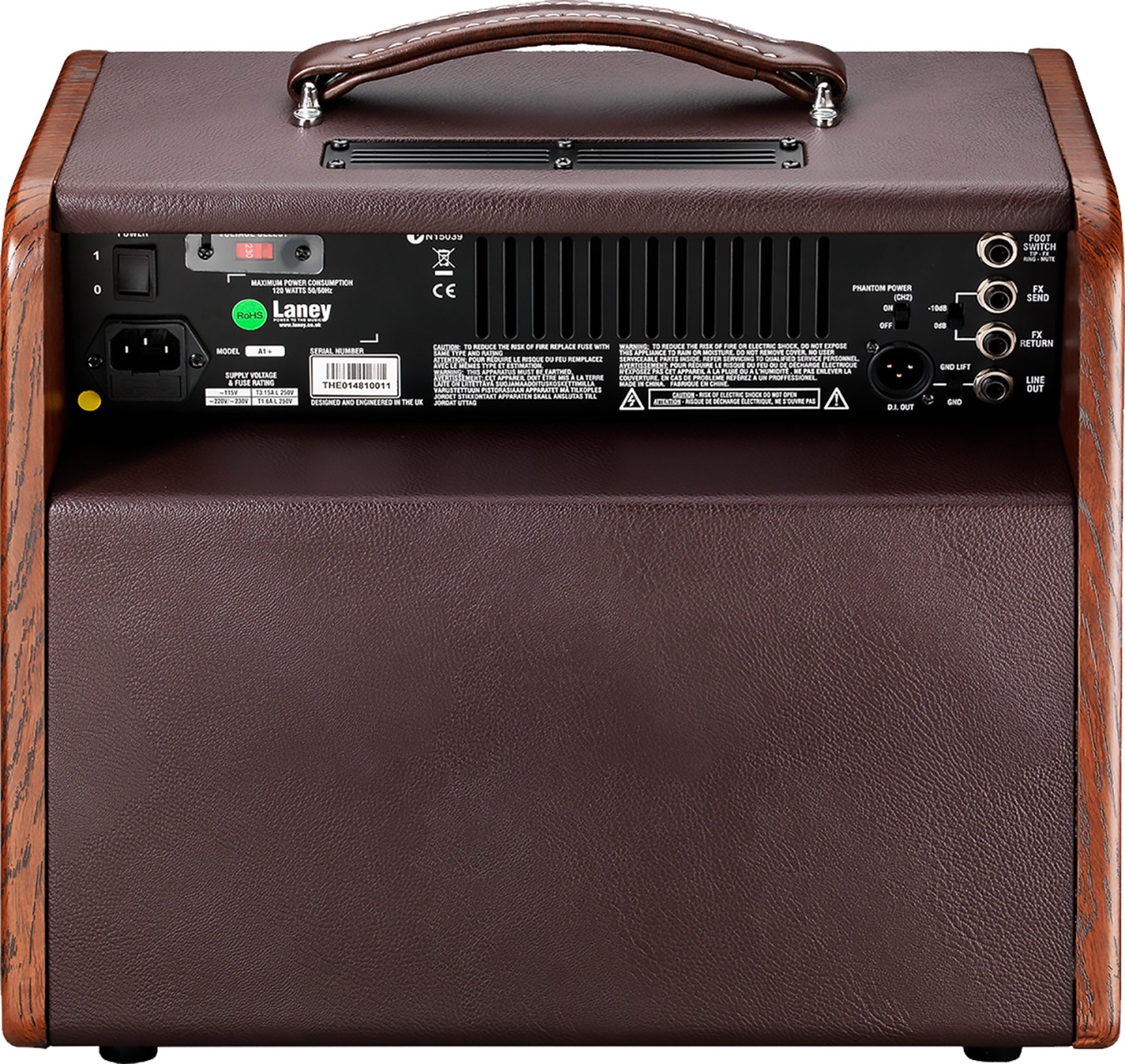 Laney A1 Acoustic Guitar Combo Amplifier (120 Watts), Action Position Back