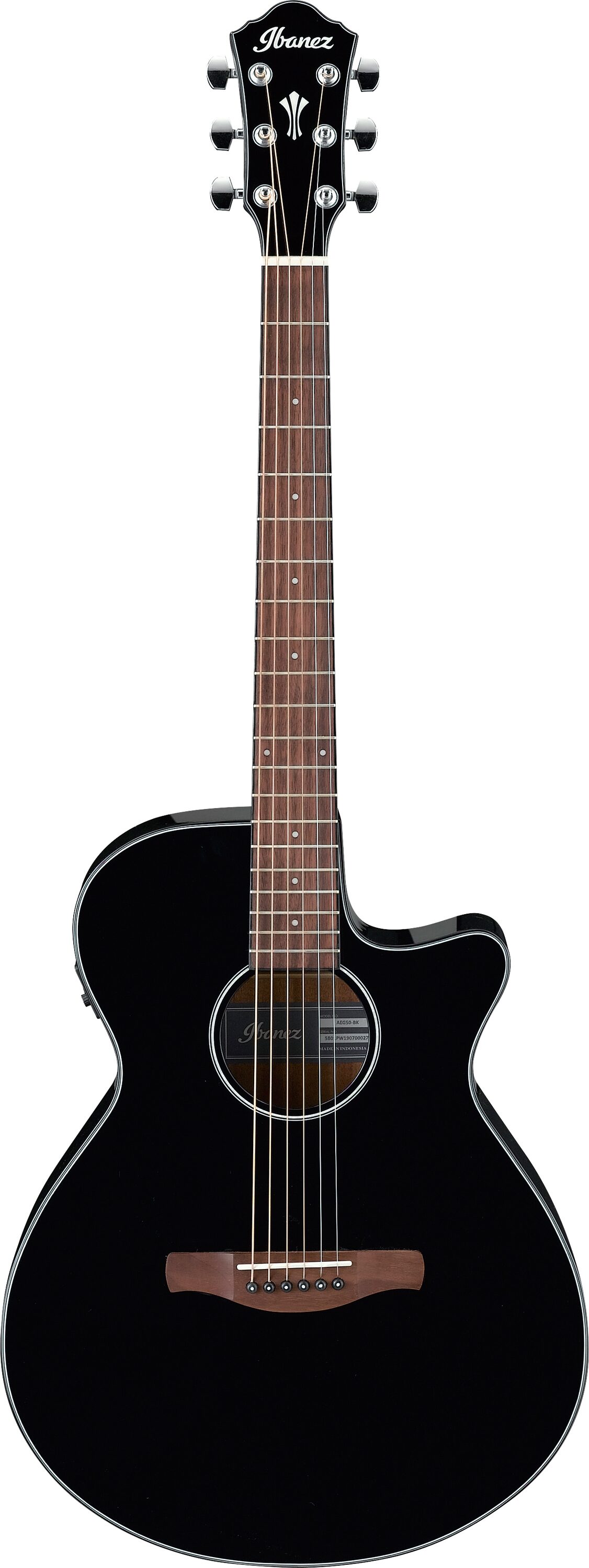Ibanez AEG50 Acoustic-Electric Guitar, Black, Open Box (Very Good), Main