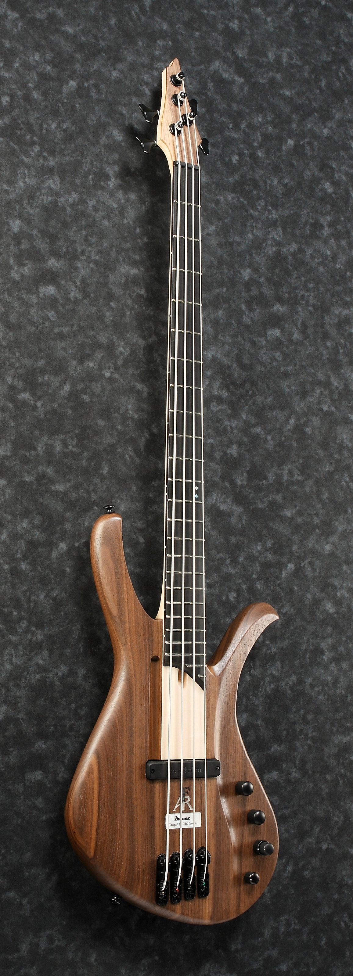 Ibanez Affirma Premium AFR4 Walnut Electric Bass (with Case), Angled Side