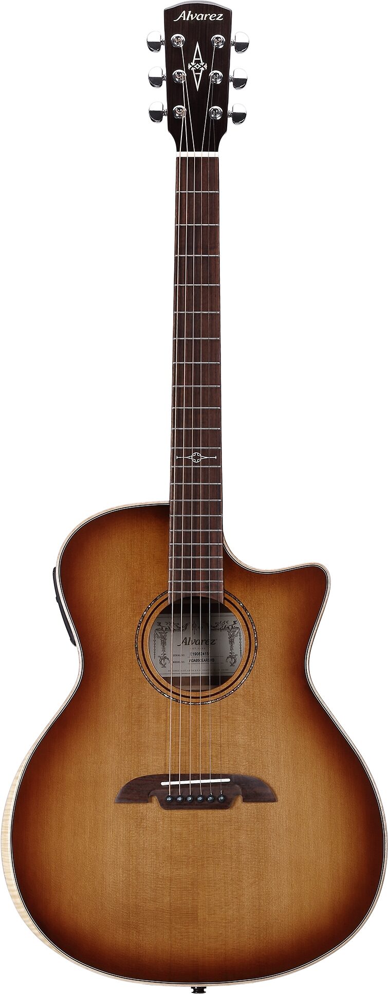 Alvarez AGA95CEARSHB Artist Elite Grand Auditorium Acoustic-Electric Guitar, Action Position Back