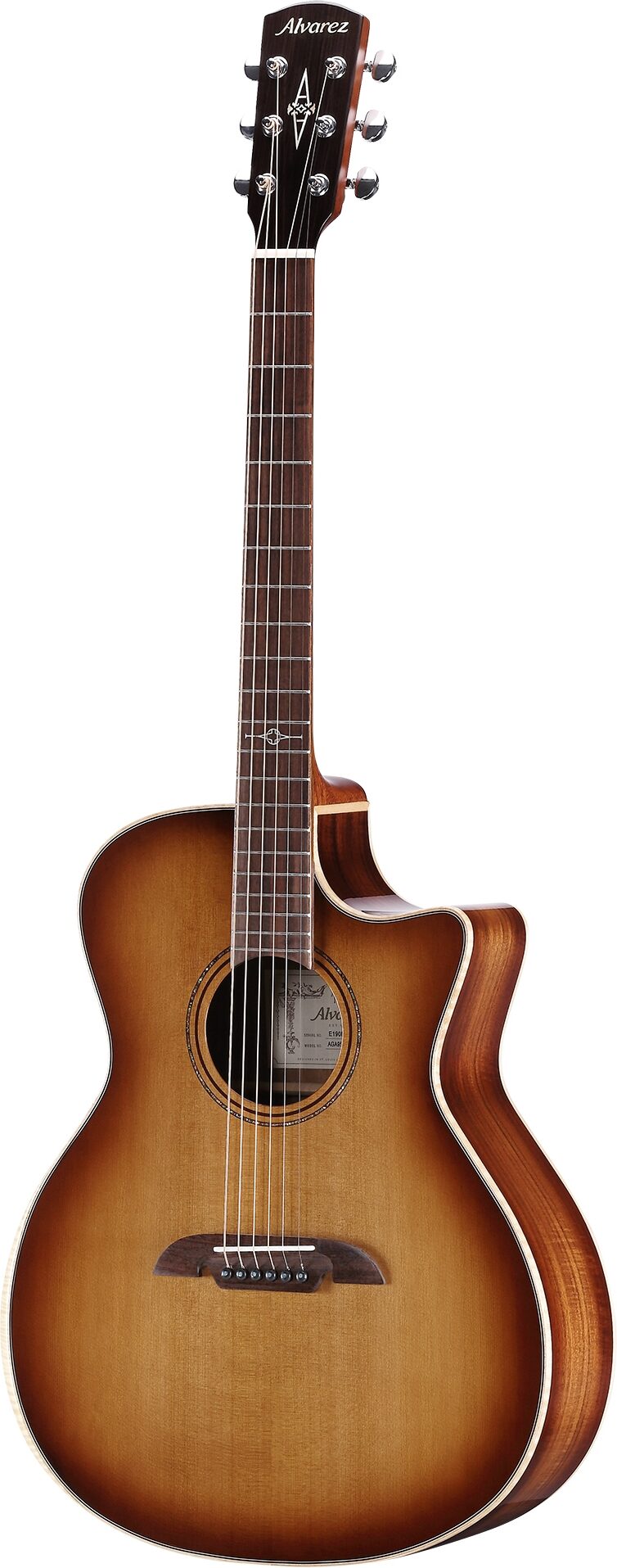 Alvarez AGA95CEARSHB Artist Elite Grand Auditorium Acoustic-Electric Guitar, Action Position Back
