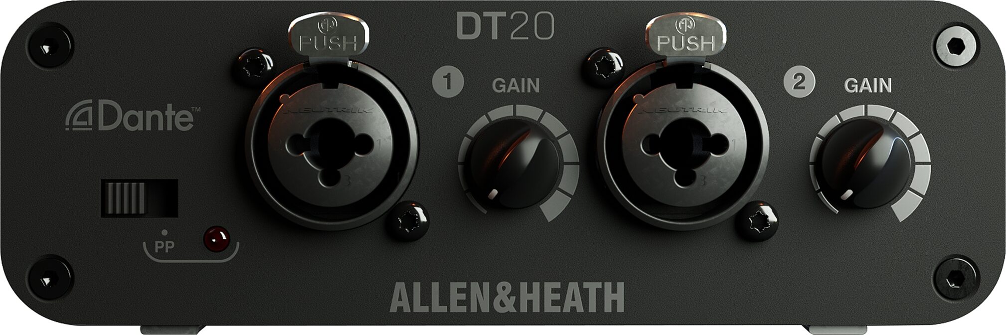 Allen and Heath DT20 XLR to Dante Input Interface, Action Position Back