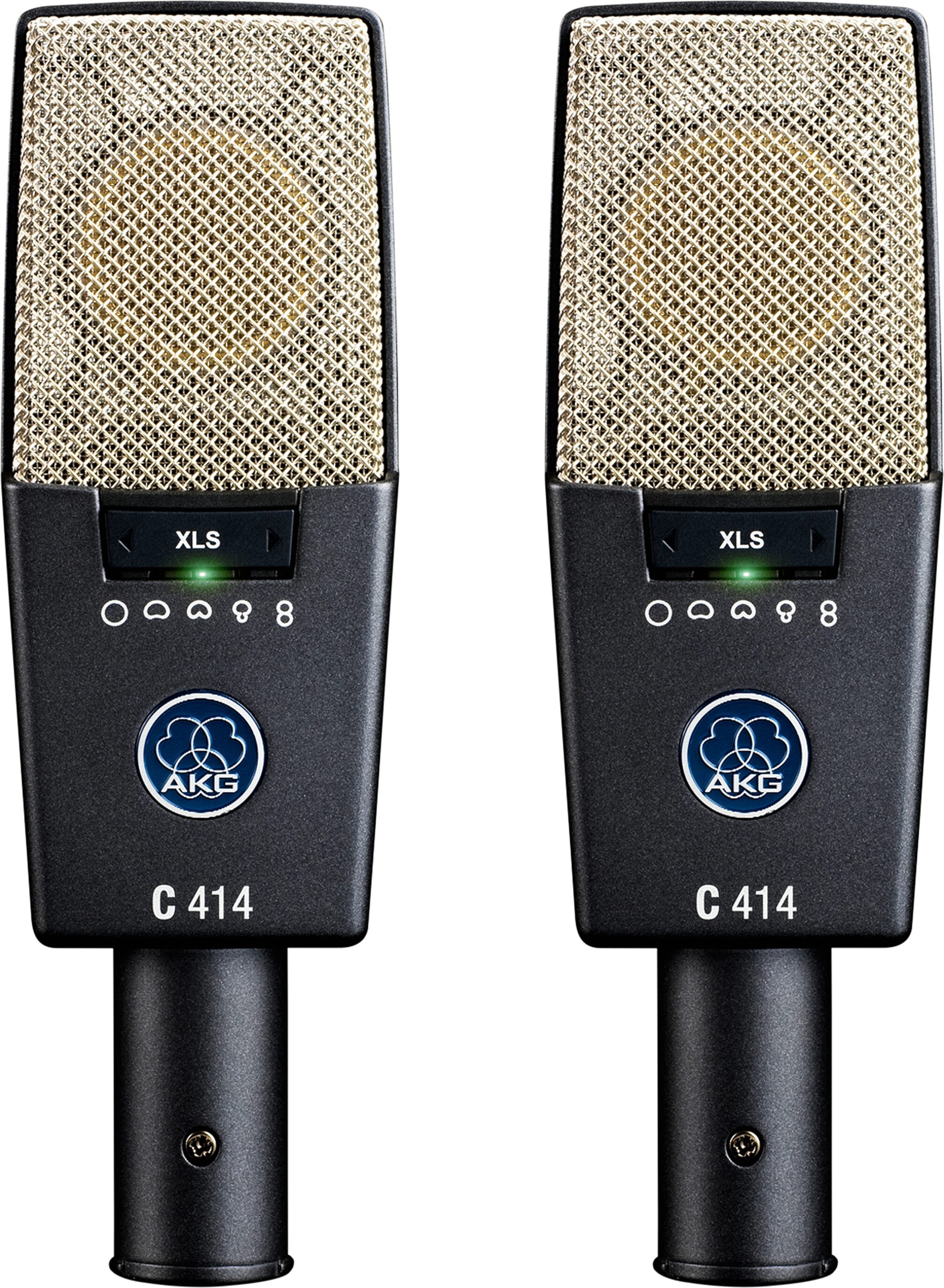 AKG C 414 XLS ST Large Diaphragm 9-Pattern Condenser Microphones, Stereo  Matched Pair