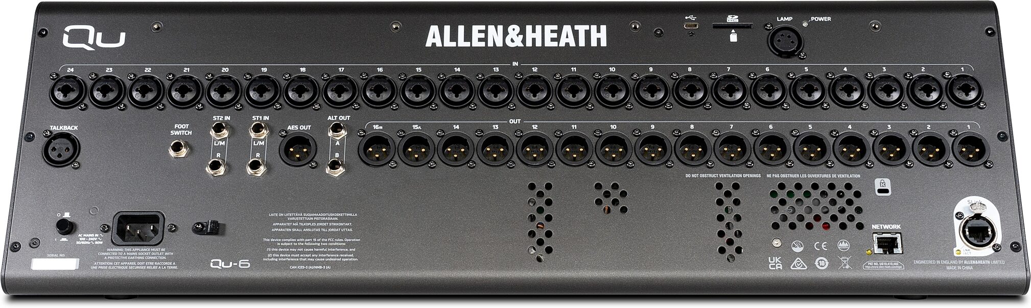 Allen and Heath Qu-6 32-Channel Digital Mixer, New, Action Position Back