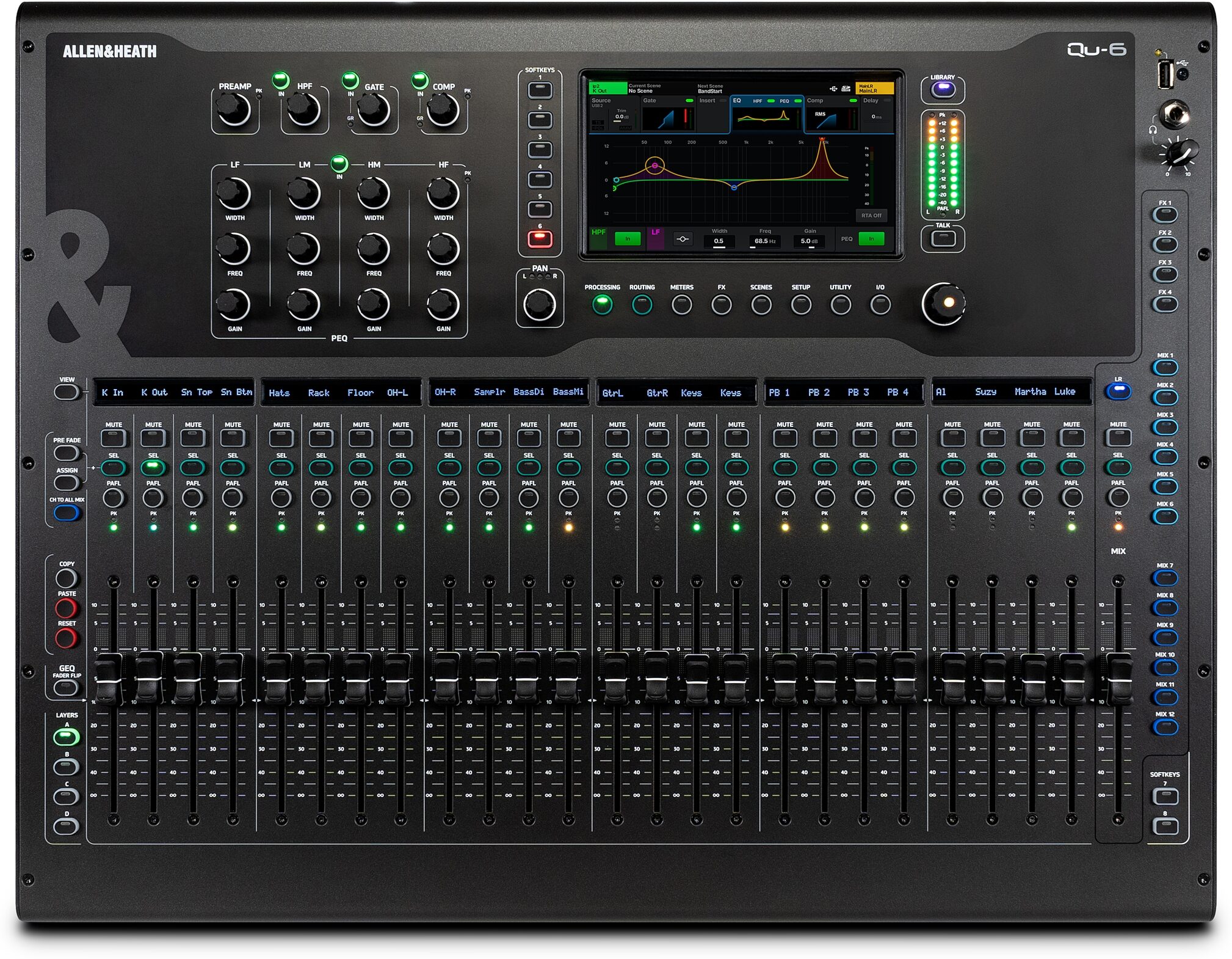 Allen and Heath Qu-6 32-Channel Digital Mixer, New, Action Position Back