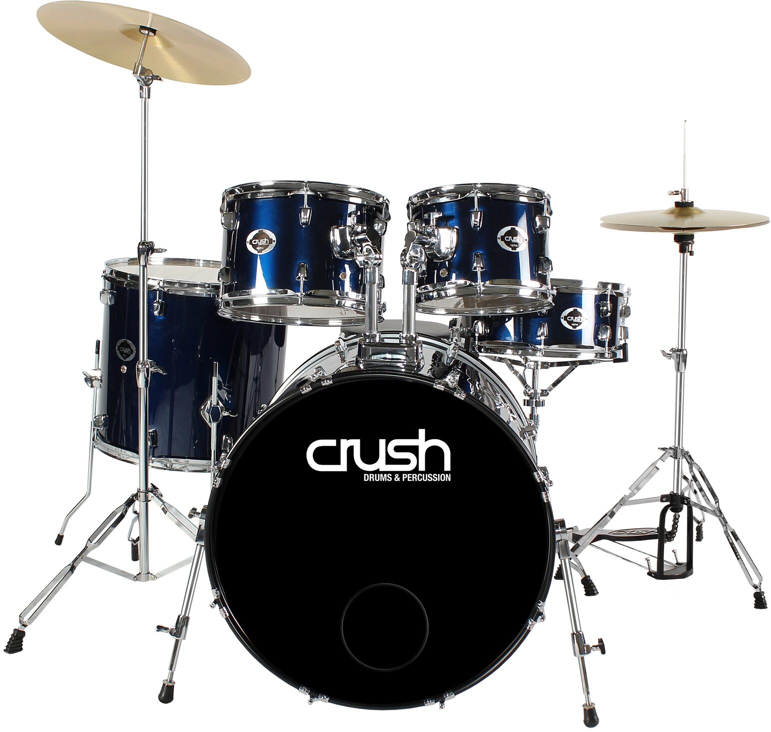 Crush Alpha Drum Kit with Cymbals, 5-Piece, Blue