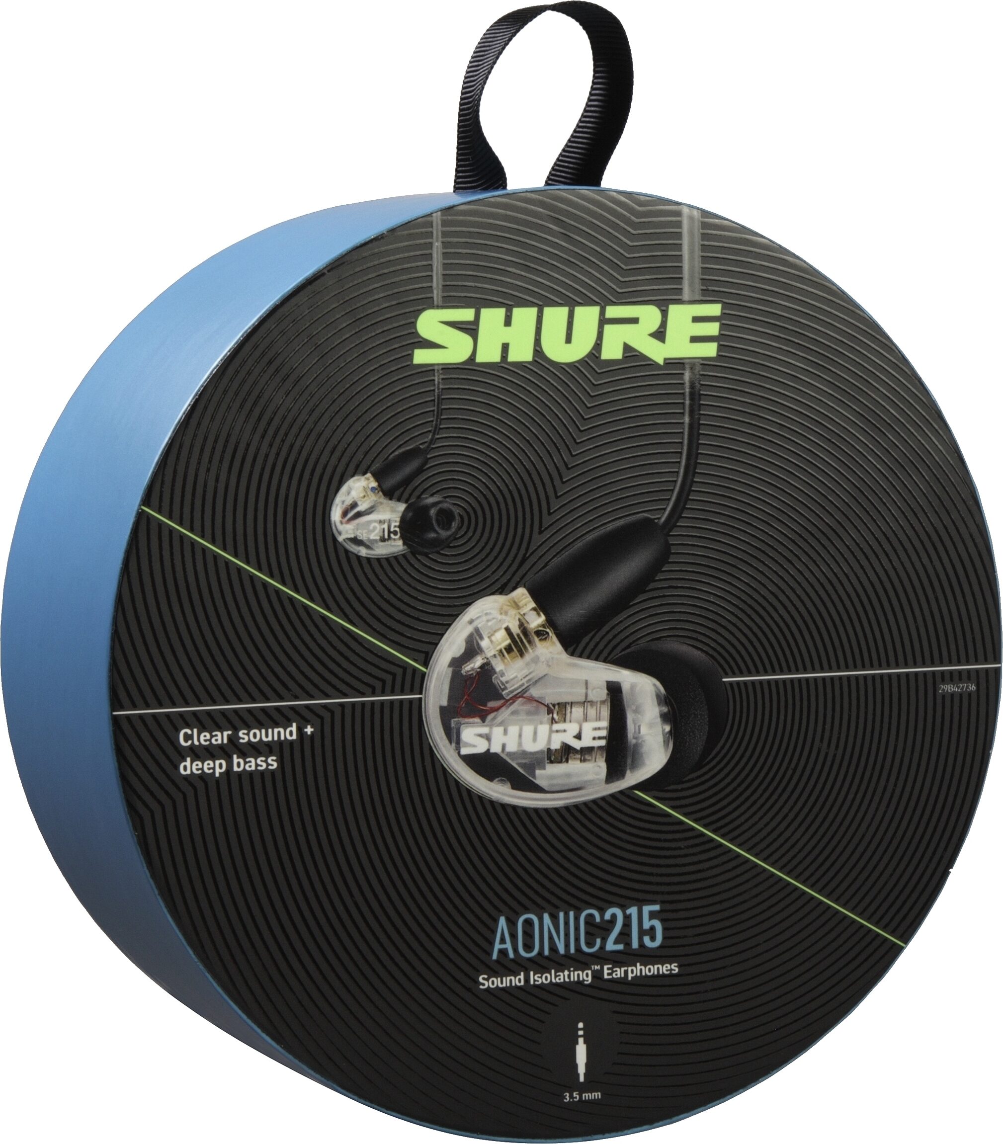 Shure AONIC 215 Sound Isolating Earphones, Clear, SE215DYCL+UNI, Open Box (Very Good), Detail Side