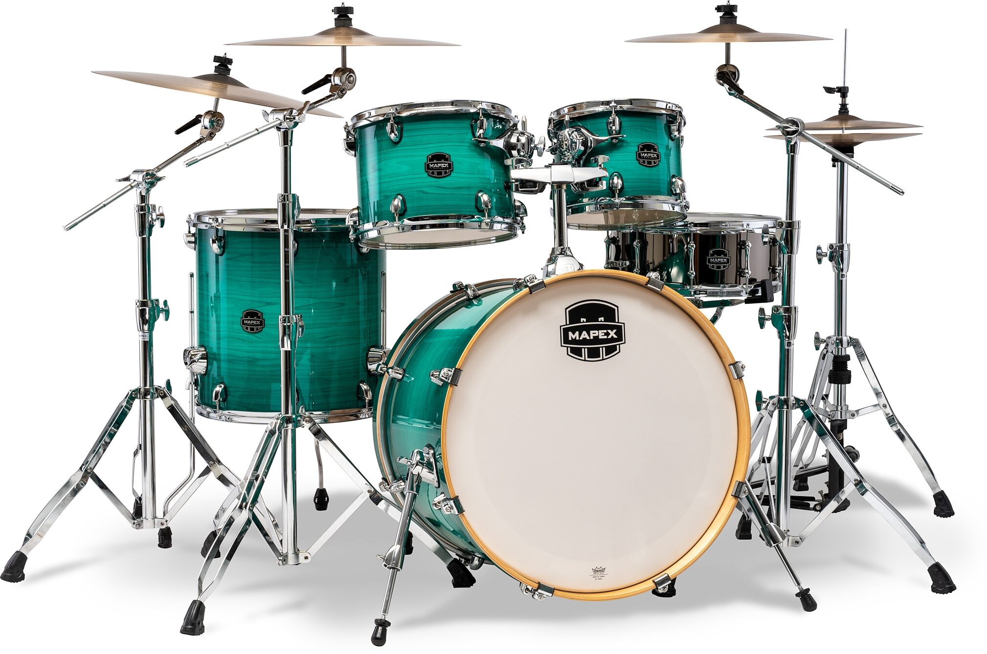Mapex Armory Rock Drum Shell Kit, 5-Piece, Jade Stone Burst, Action Position Back