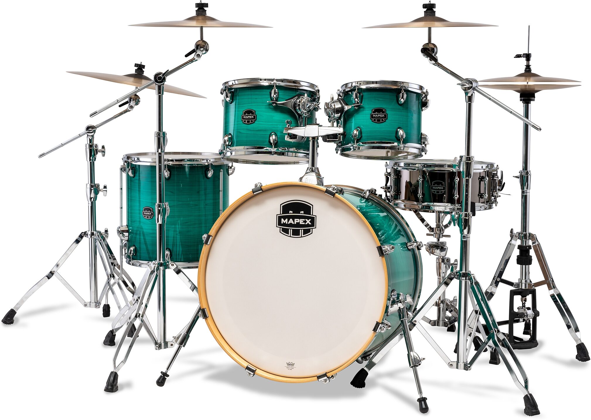 Mapex Armory Rock Drum Shell Kit, 5-Piece, Jade Stone Burst, Action Position Back