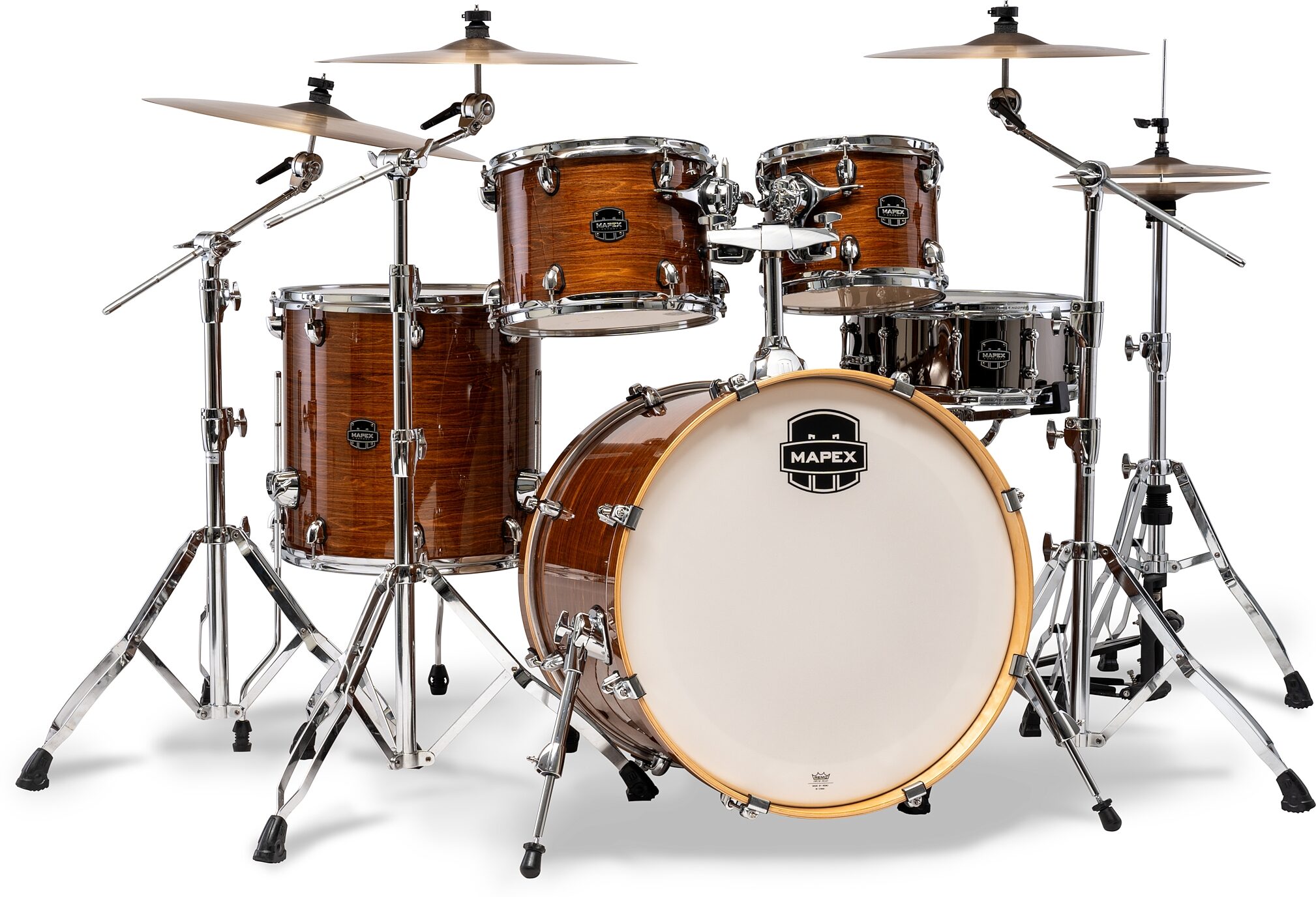 Mapex Armory Rock Drum Shell Kit, 5-Piece, Roasted Chestnut, Action Position Back