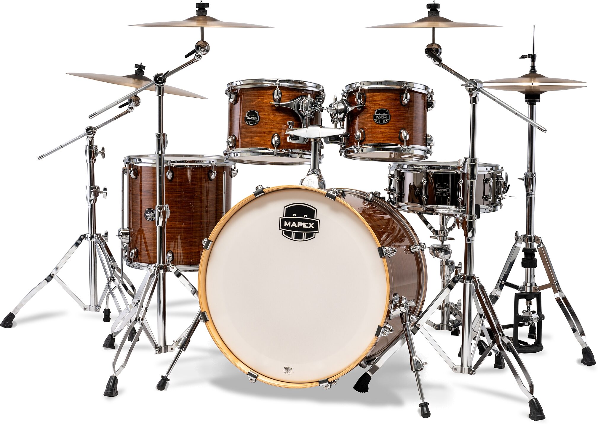 Mapex Armory Rock Drum Shell Kit, 5-Piece, Roasted Chestnut, Action Position Back