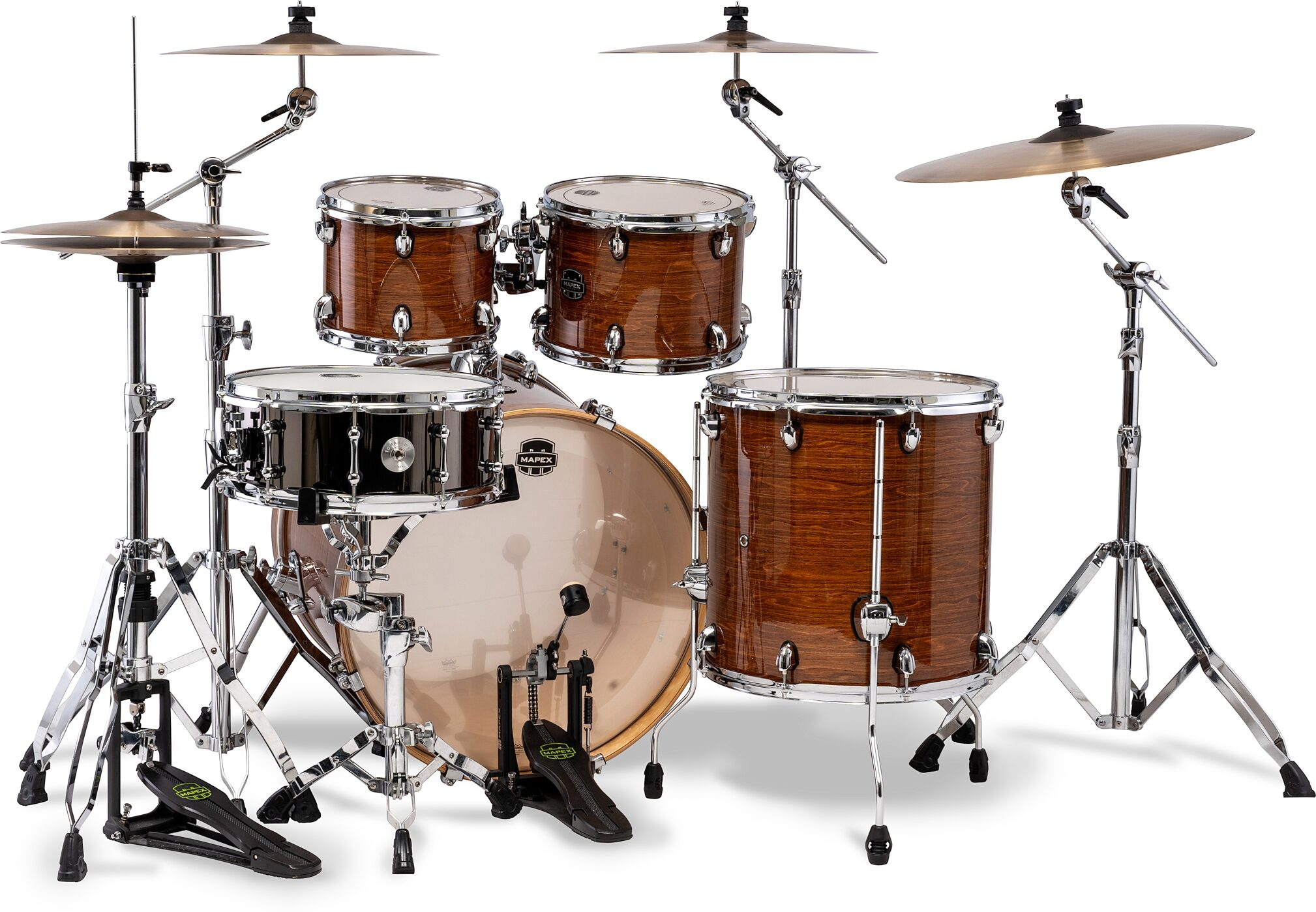 Mapex Armory Rock Drum Shell Kit, 5-Piece, Roasted Chestnut, Action Position Back