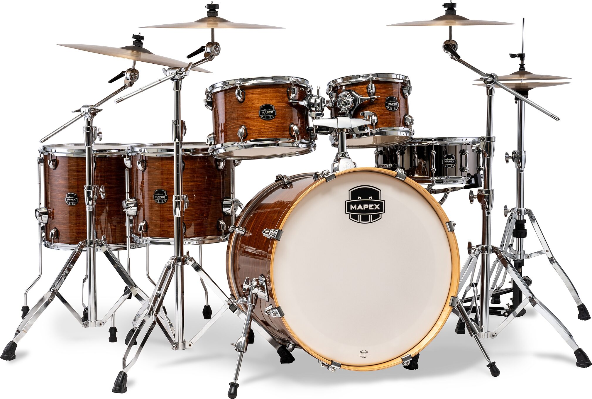 Mapex Armory Studioease Fast Tom Drum Shell Kit, 6-Piece, Chestnut, Action Position Back
