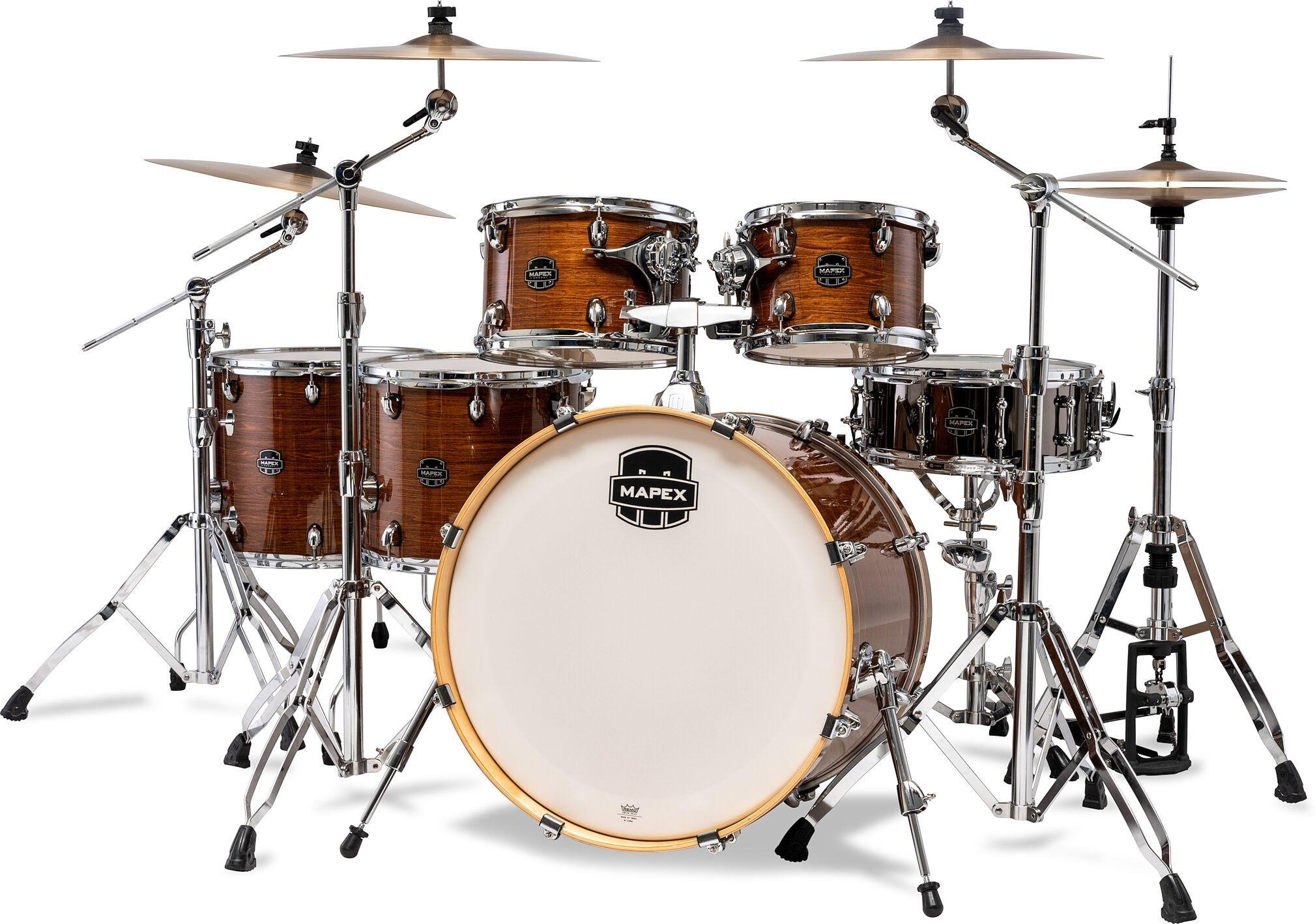 Mapex Armory Studioease Fast Tom Drum Shell Kit, 6-Piece, Chestnut, Action Position Back