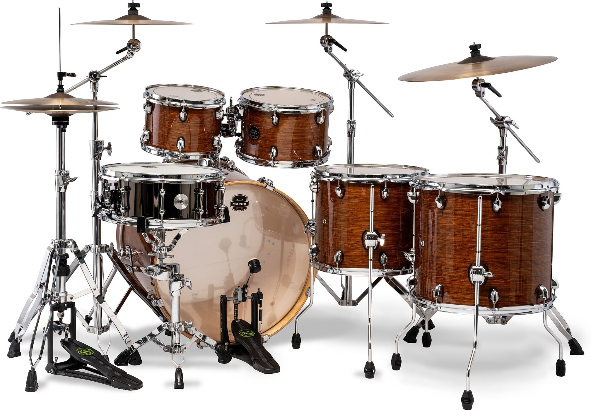 Mapex Armory Studioease Fast Tom Drum Shell Kit, 6-Piece, Chestnut, Action Position Back
