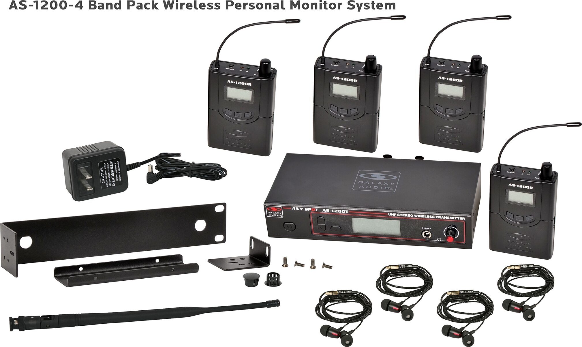 Galaxy Audio AS-1200 Any Spot Wireless In-Ear Monitor System with EB4 Earbuds, Main