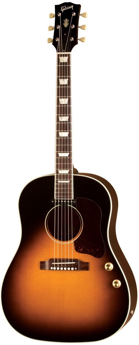 Gibson J160E VS STD Round Shoulder Dreadnought Acoustic-Electric Guitar (with Case), Vintage Sunburst