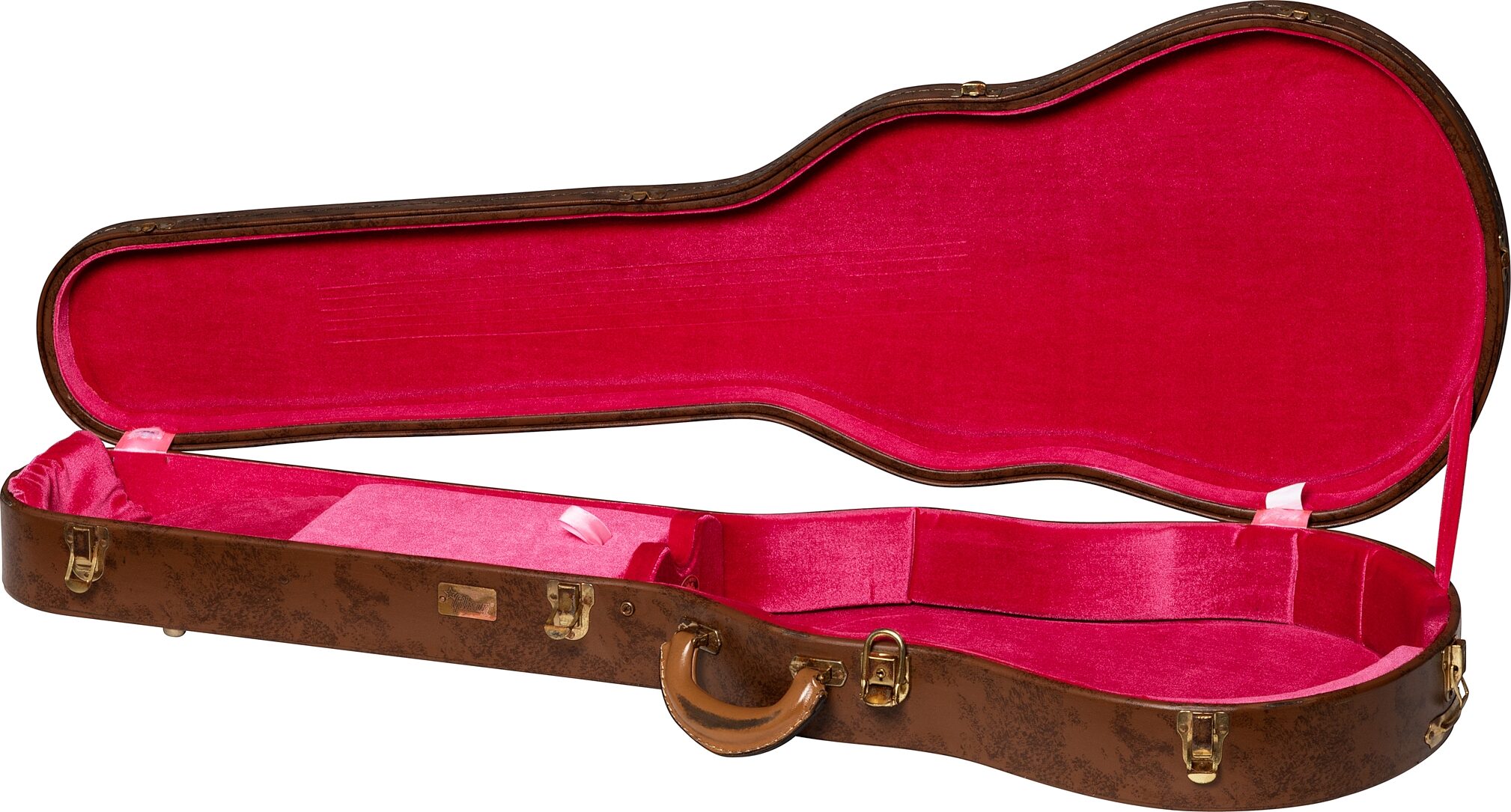 Gibson Lifton Historic Case for Les Paul Guitar, Aged Brown and Pink, Action Position Front