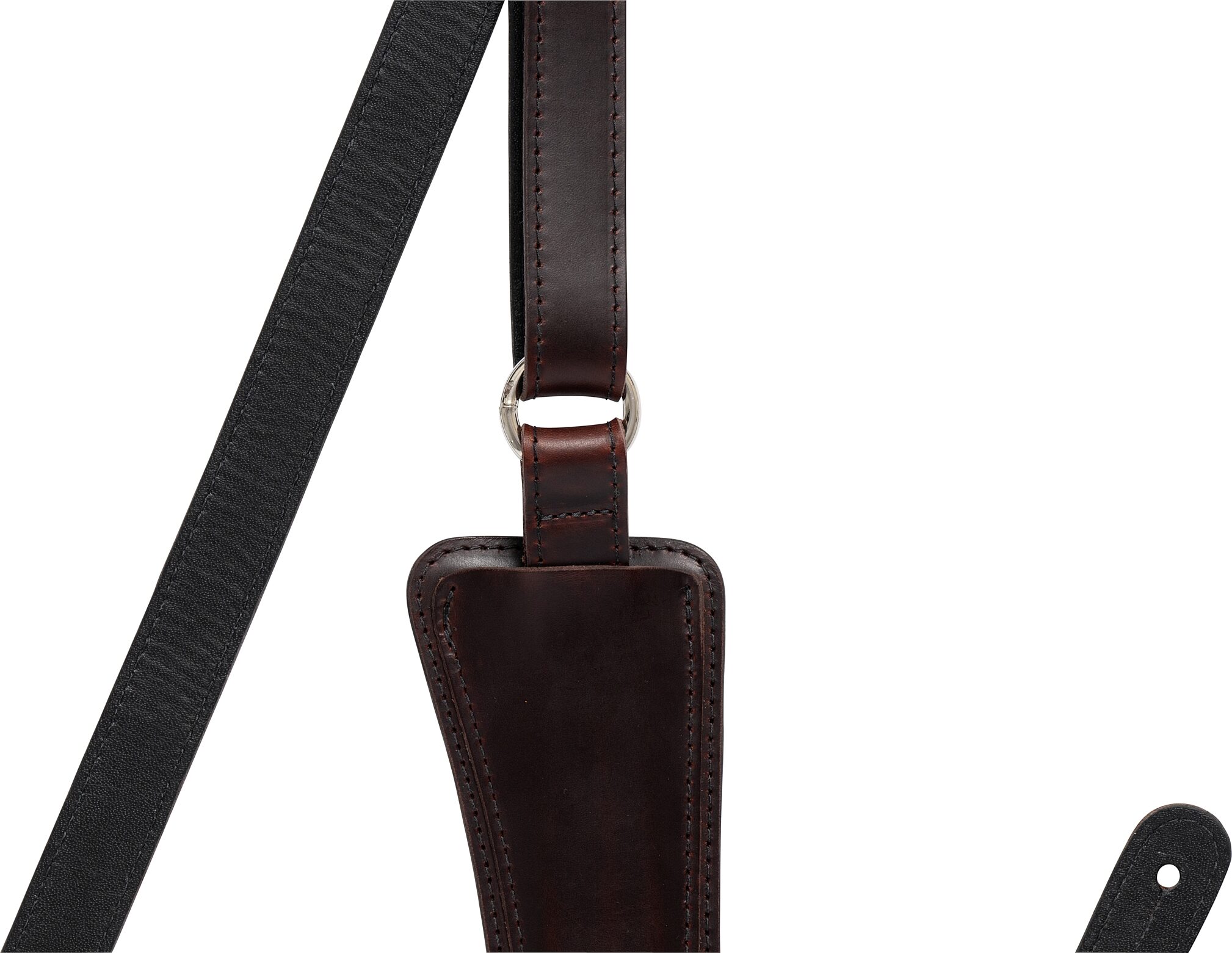 Gibson The Modern Vintage Mini Leather Guitar Strap, Cherry Brown, Action Position Front
