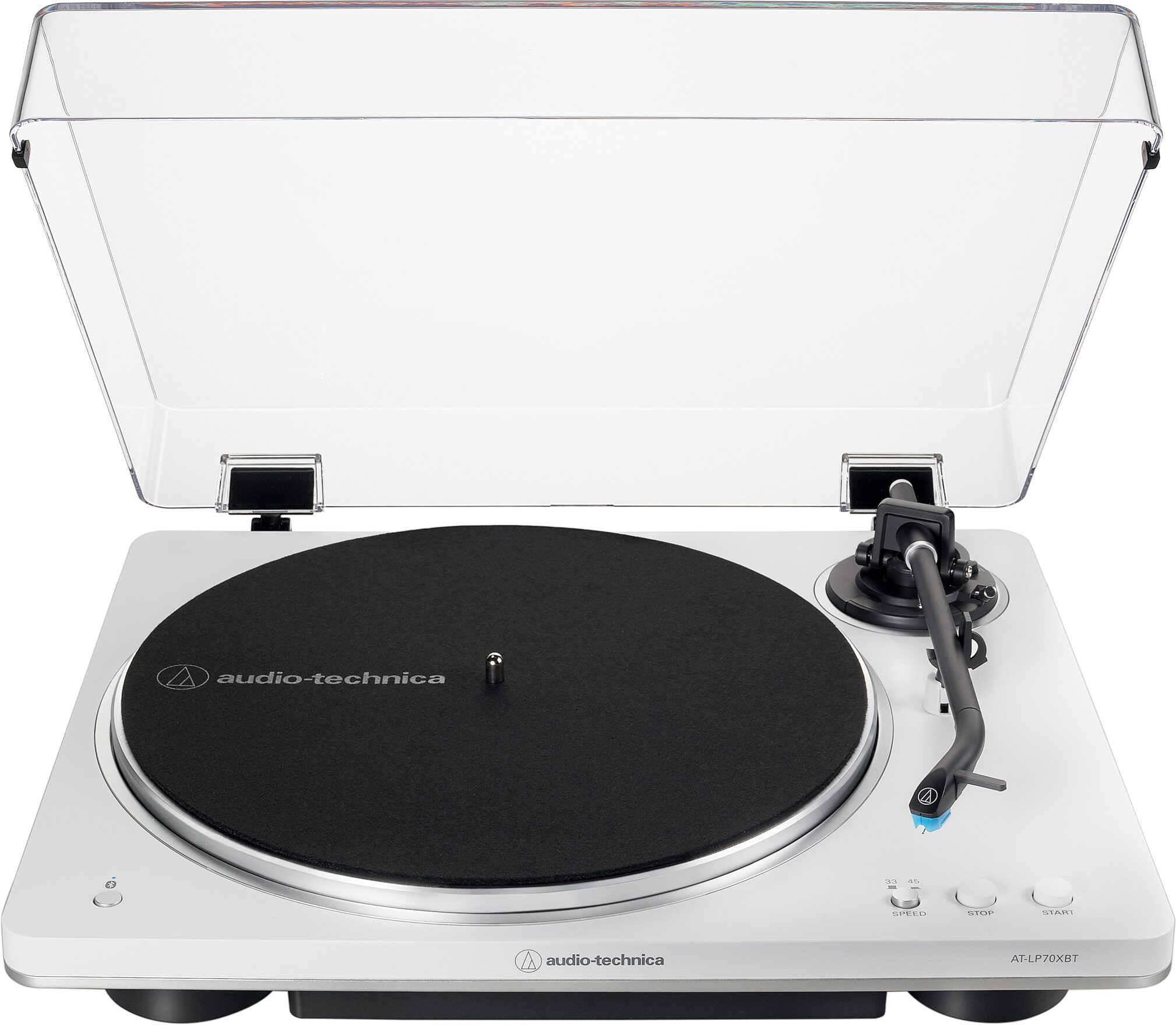 Audio-Technica AT-LP70XBT Fully Automatic Belt-Drive Turntable with Bluetooth, White/Silver, AT-LP70XBT-WS, USED, Open Box (Very Good), main