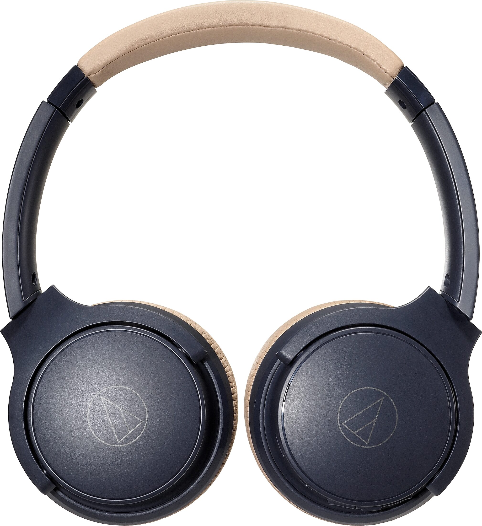 Audio-Technica ATH-S220BT Wireless On-Ear Headphones, Navy Beige, ATH-S220BTNBG, Action Position Front