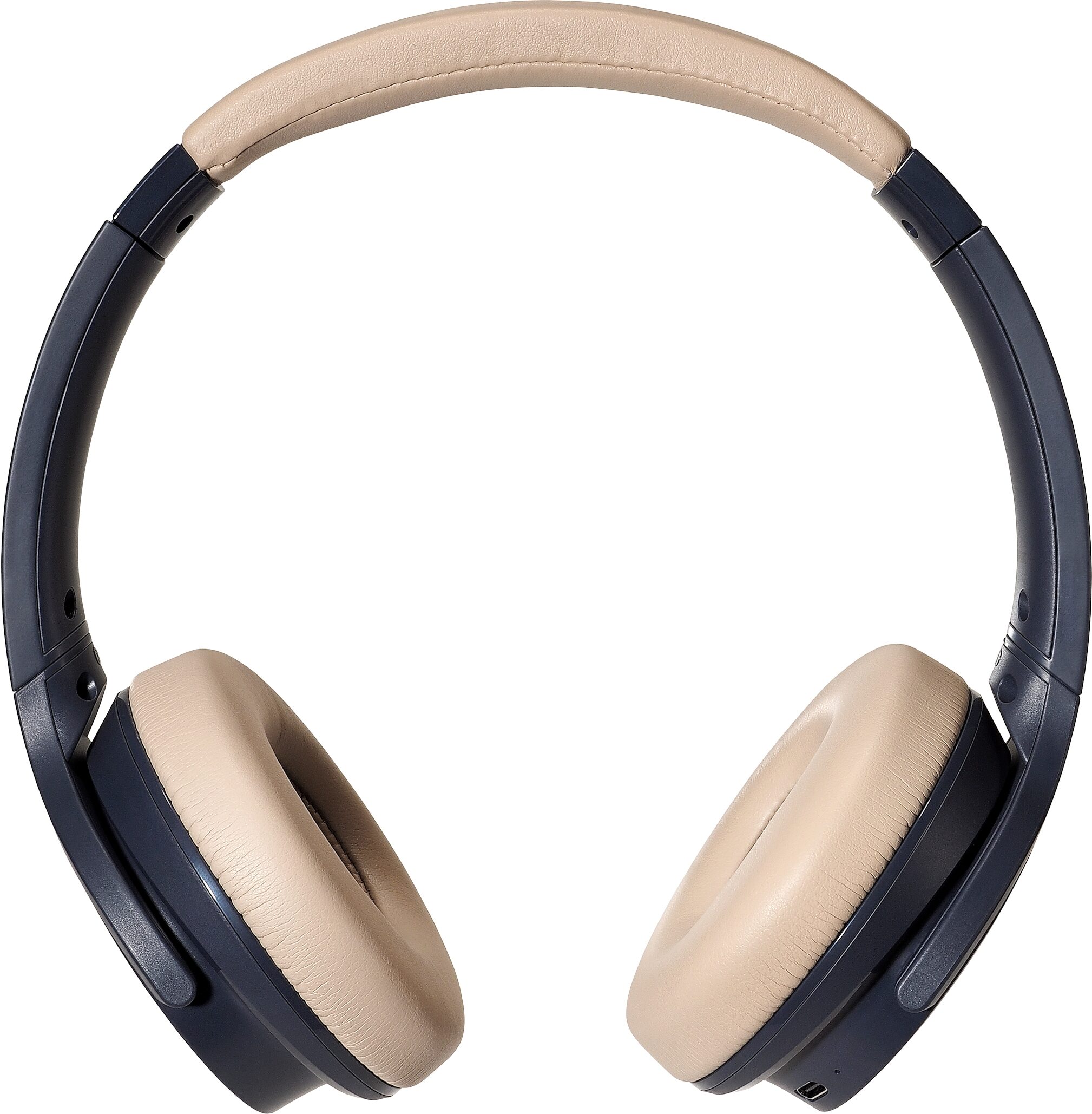 Audio-Technica ATH-S220BT Wireless On-Ear Headphones, Navy Beige, ATH-S220BTNBG, Action Position Front