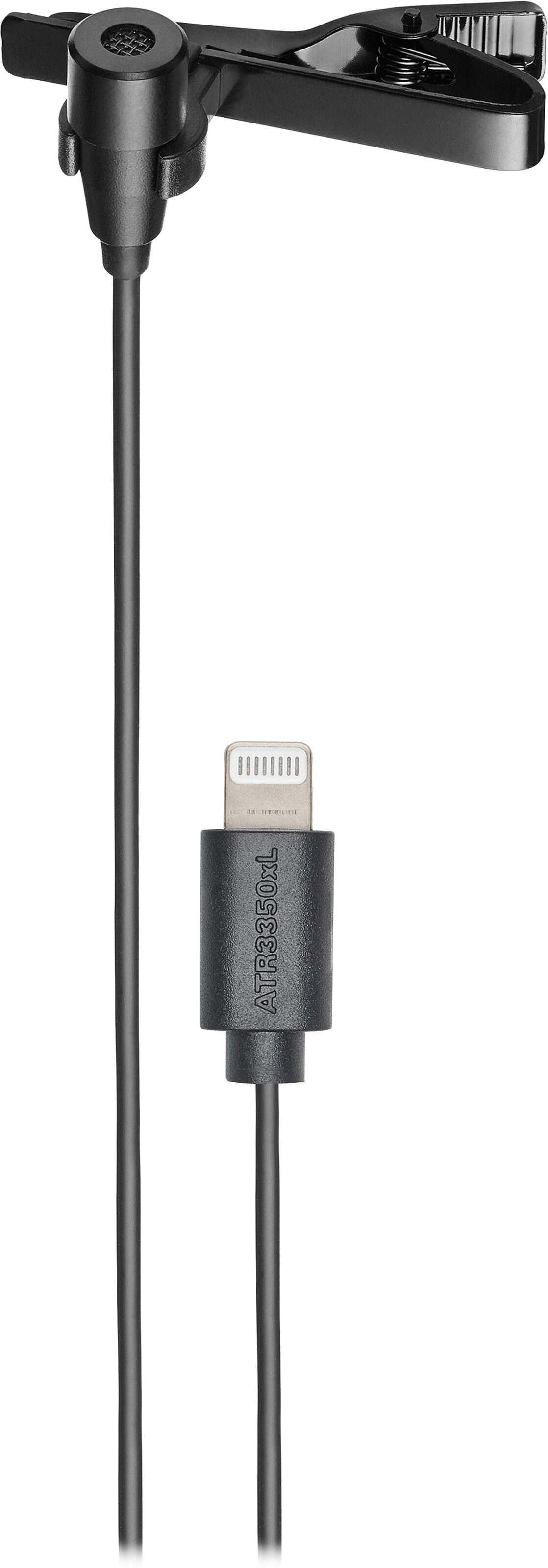Audio-Technica ATR3350xL Omnidirectional Lavalier Microphone with iOS Lightning Connector, Action Position Back