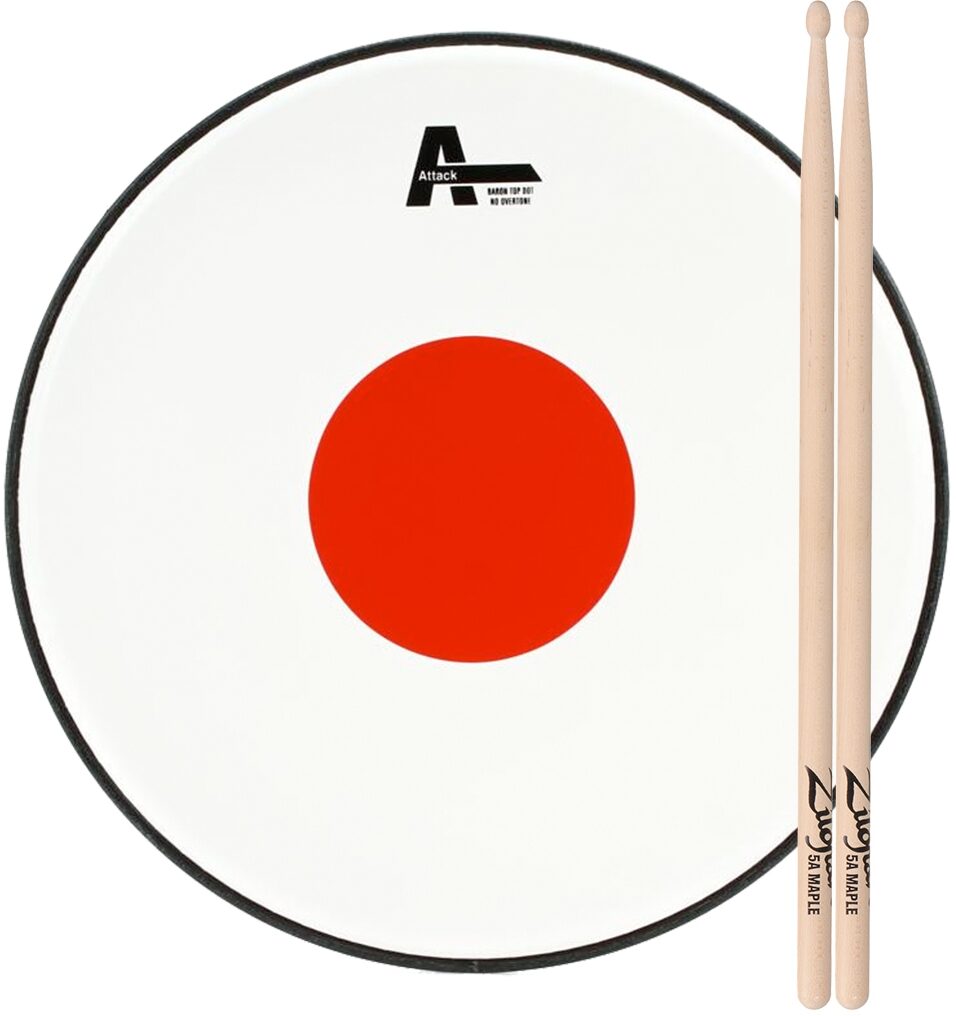 Attack Baron Red Dot Coated Snare Drum Head, pack