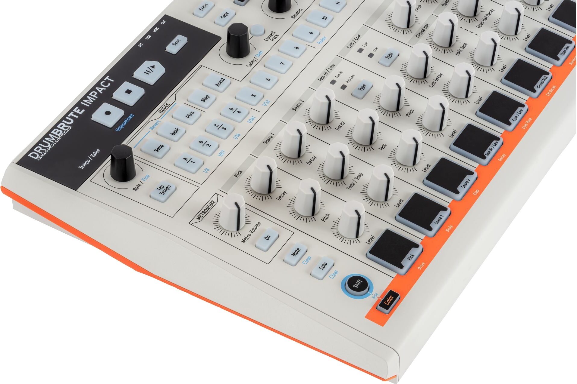 Arturia DrumBrute Impact 1984 Drum Machine, New, Action Position Back