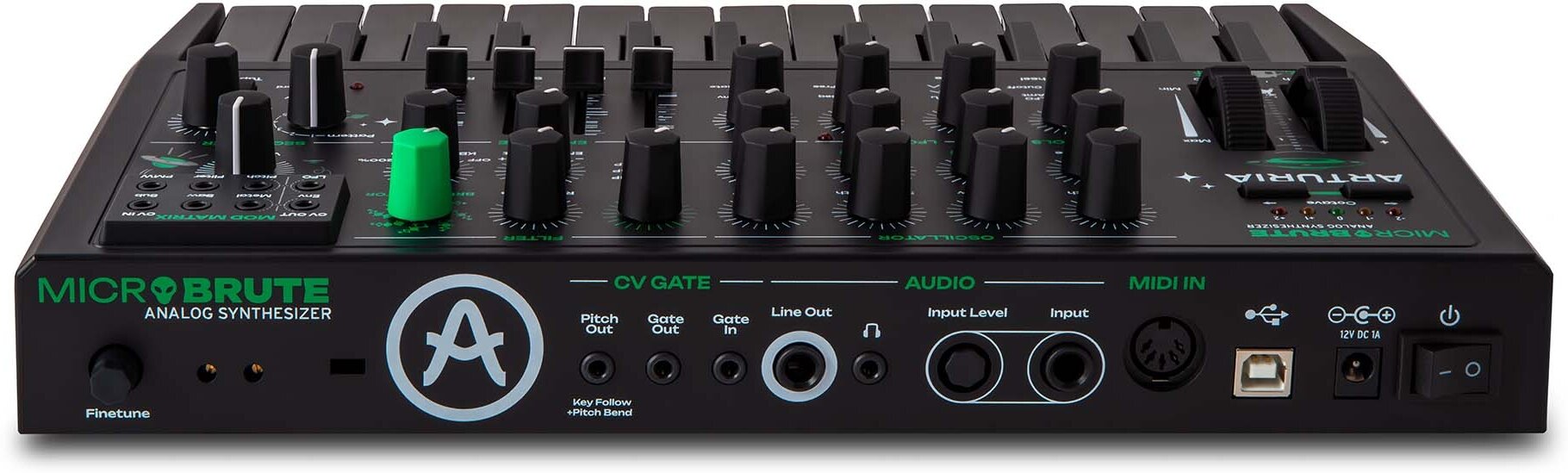 Arturia MicroBrute UFO Analog Synthesizer, New, Action Position Back