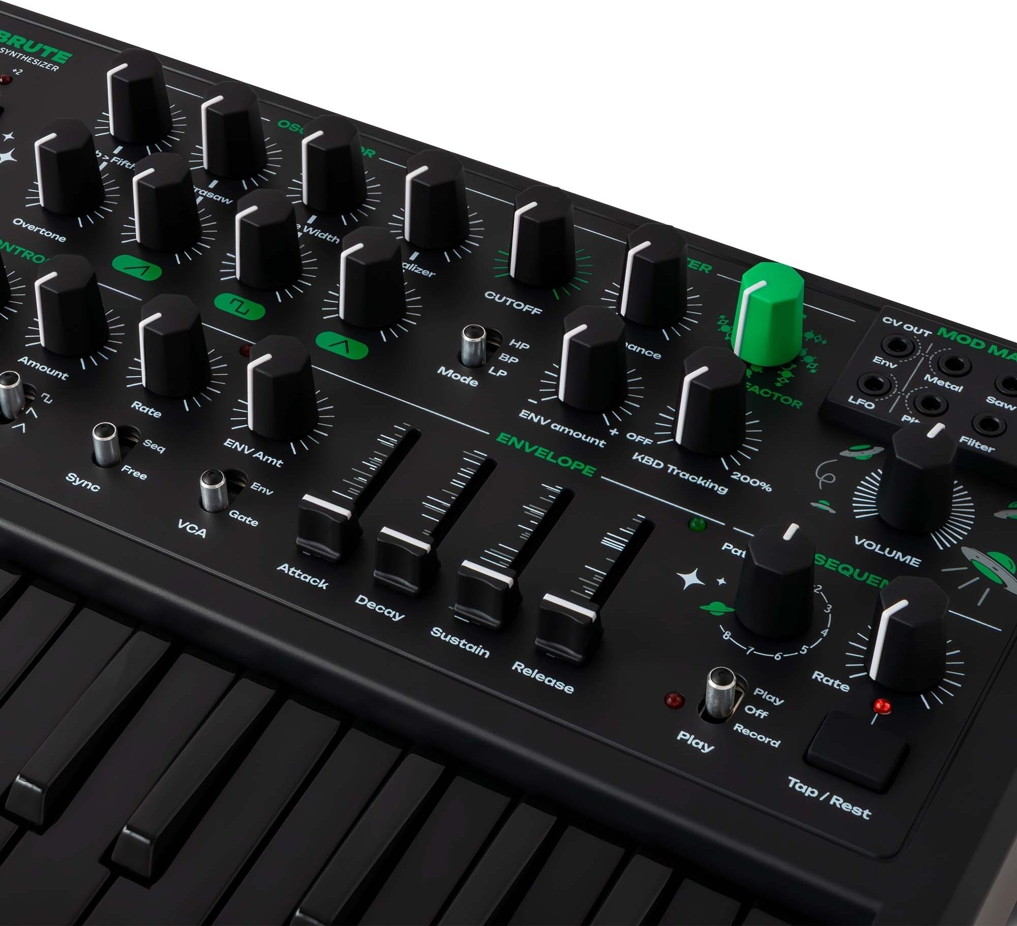 Arturia MicroBrute UFO Analog Synthesizer, New, Action Position Back