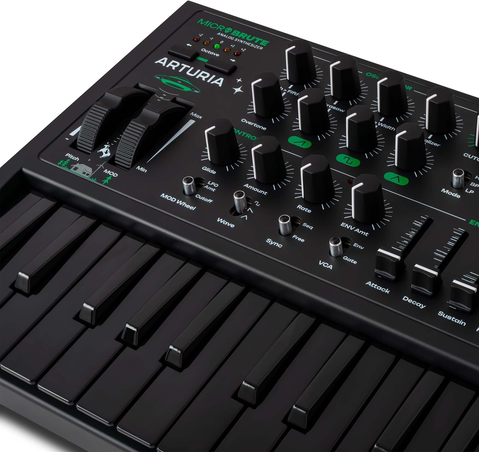 Arturia MicroBrute UFO Analog Synthesizer, New, Action Position Back