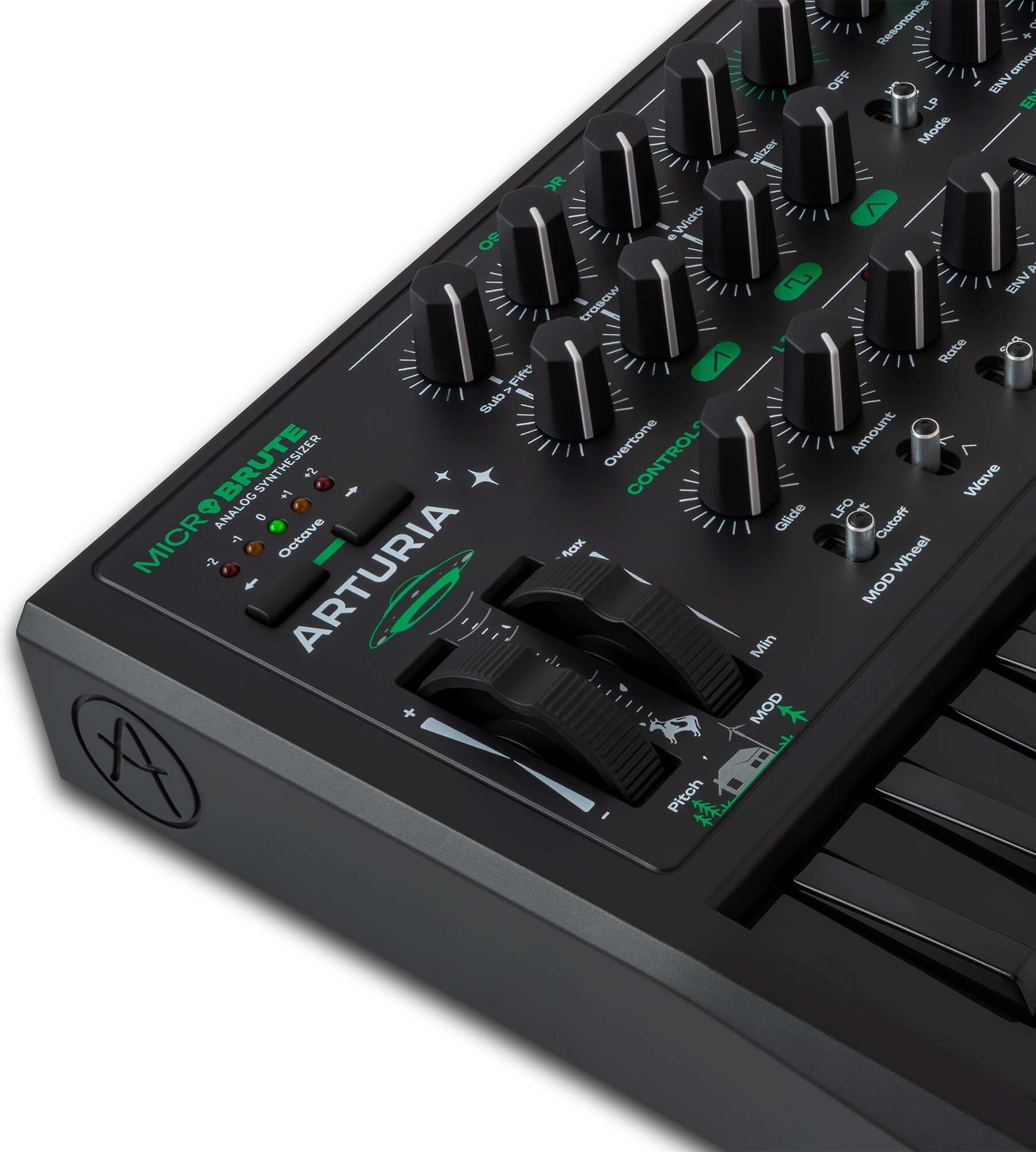 Arturia MicroBrute UFO Analog Synthesizer, New, Action Position Back