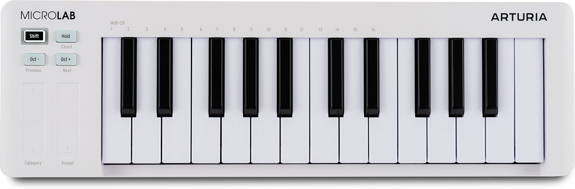 Arturia MicroLab MK3 USB MIDI Keyboard Controller, New, Action Position Back
