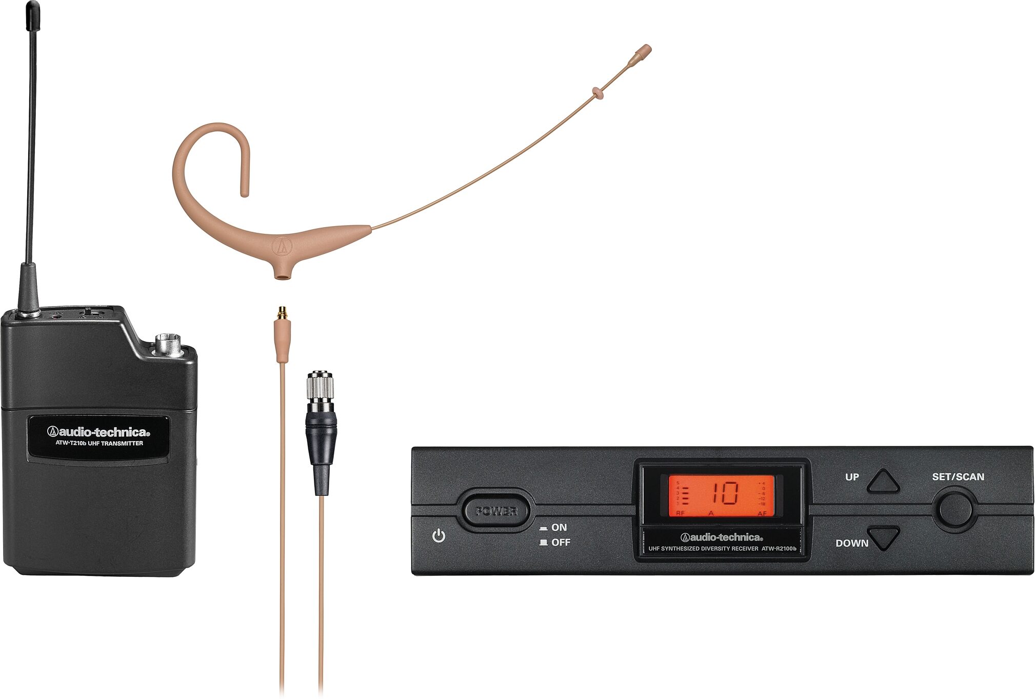 Audio-Technica ATW-2192xc Wireless Headset Microphone System, Beige, S Band, Main