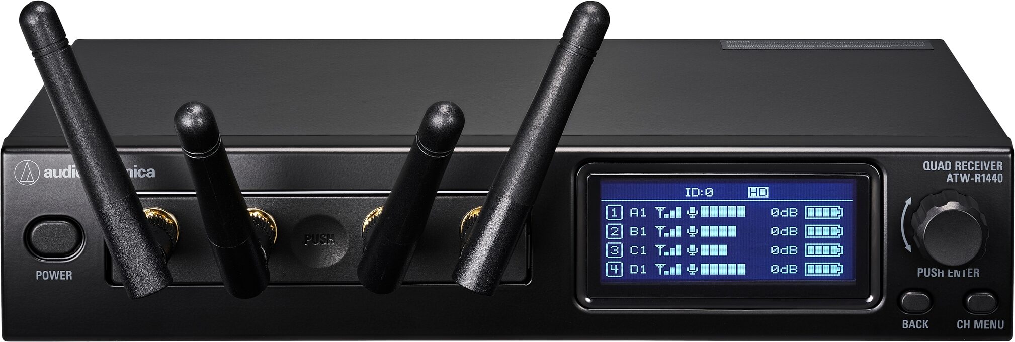 Audio-Technica ATW-1423/L System 20 PRO Dual Combination Wireless Lavalier and Handheld Microphone System, New, Action Position Back
