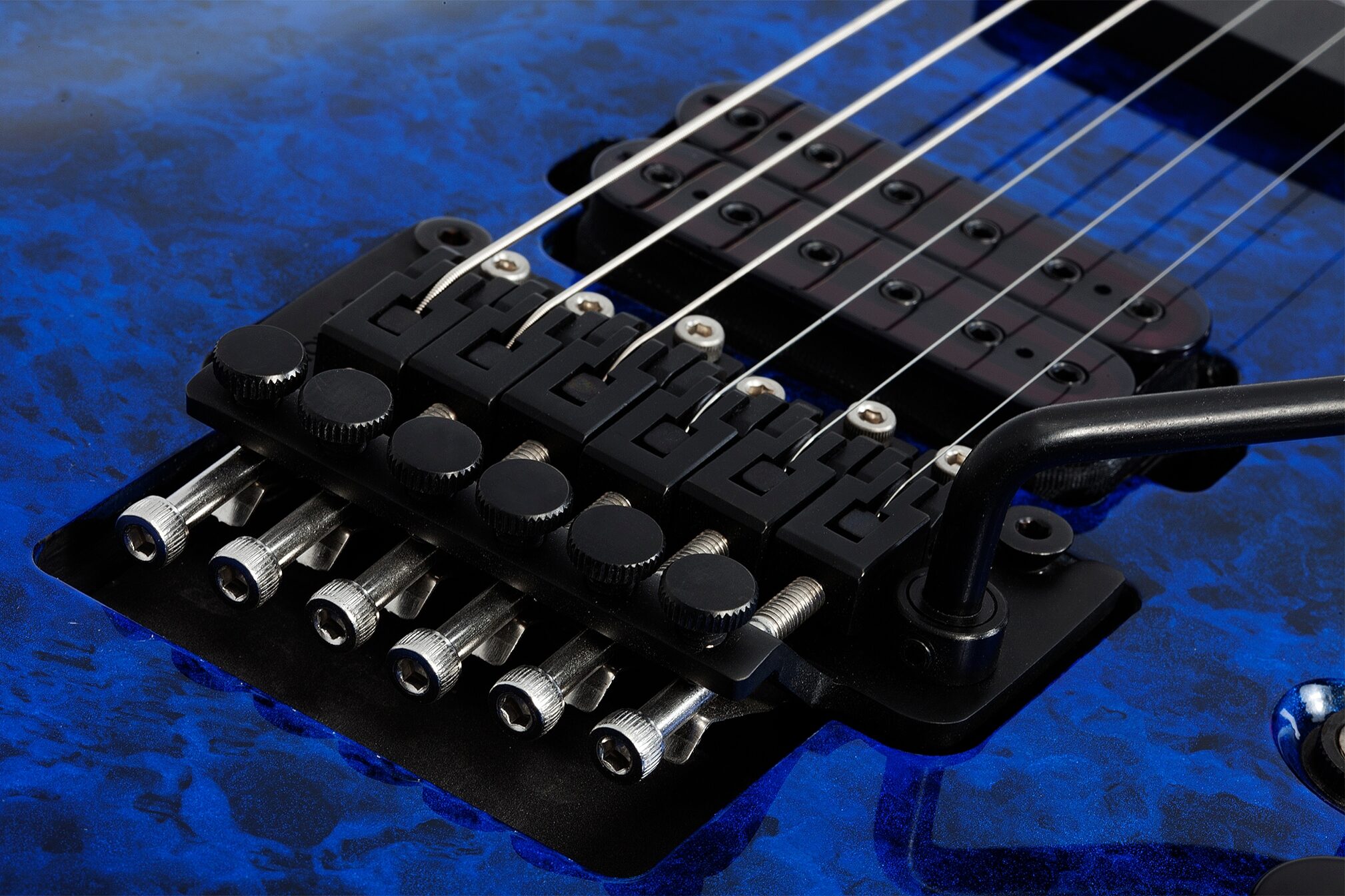 Schecter Avenger FR-S Apocalypse Electric Guitar, Blue Reign, Open Box (Very Good), Action Position Back