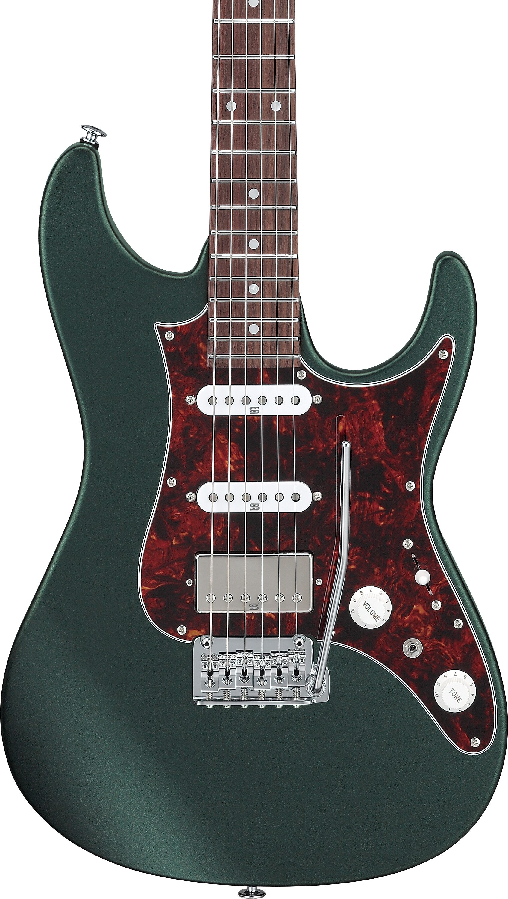 Ibanez AZ2204N Prestige Electric Guitar (with Case), Ivy Green Metallic, Action Position Back