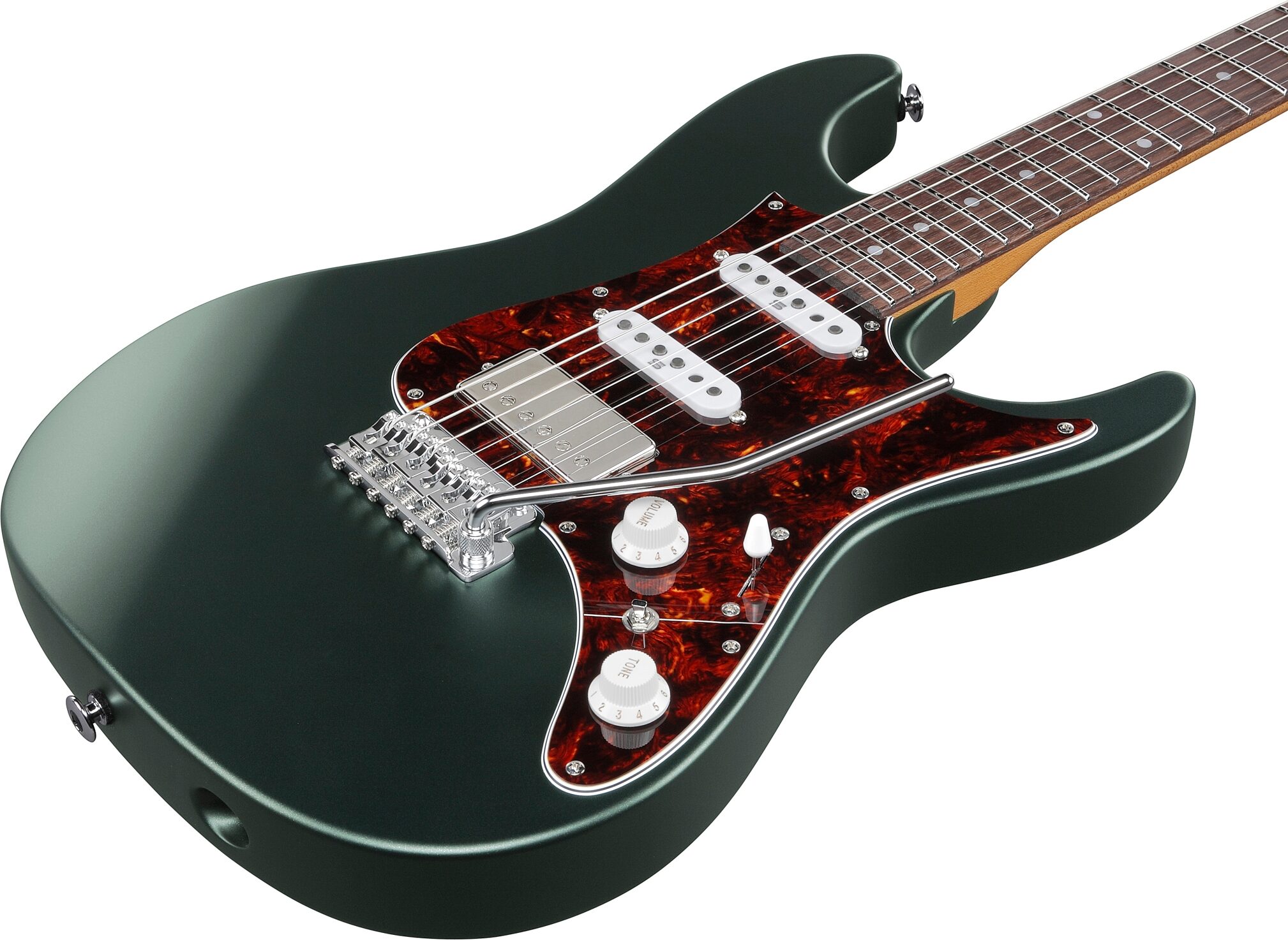 Ibanez AZ2204N Prestige Electric Guitar (with Case), Ivy Green Metallic, Action Position Back