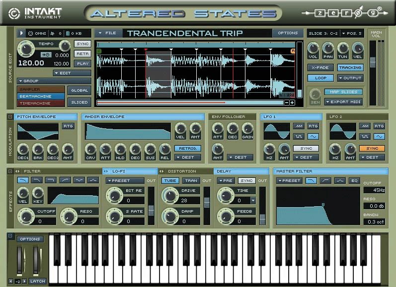 Zero G Altered States Soft Synth (Macintosh and Windows), Main