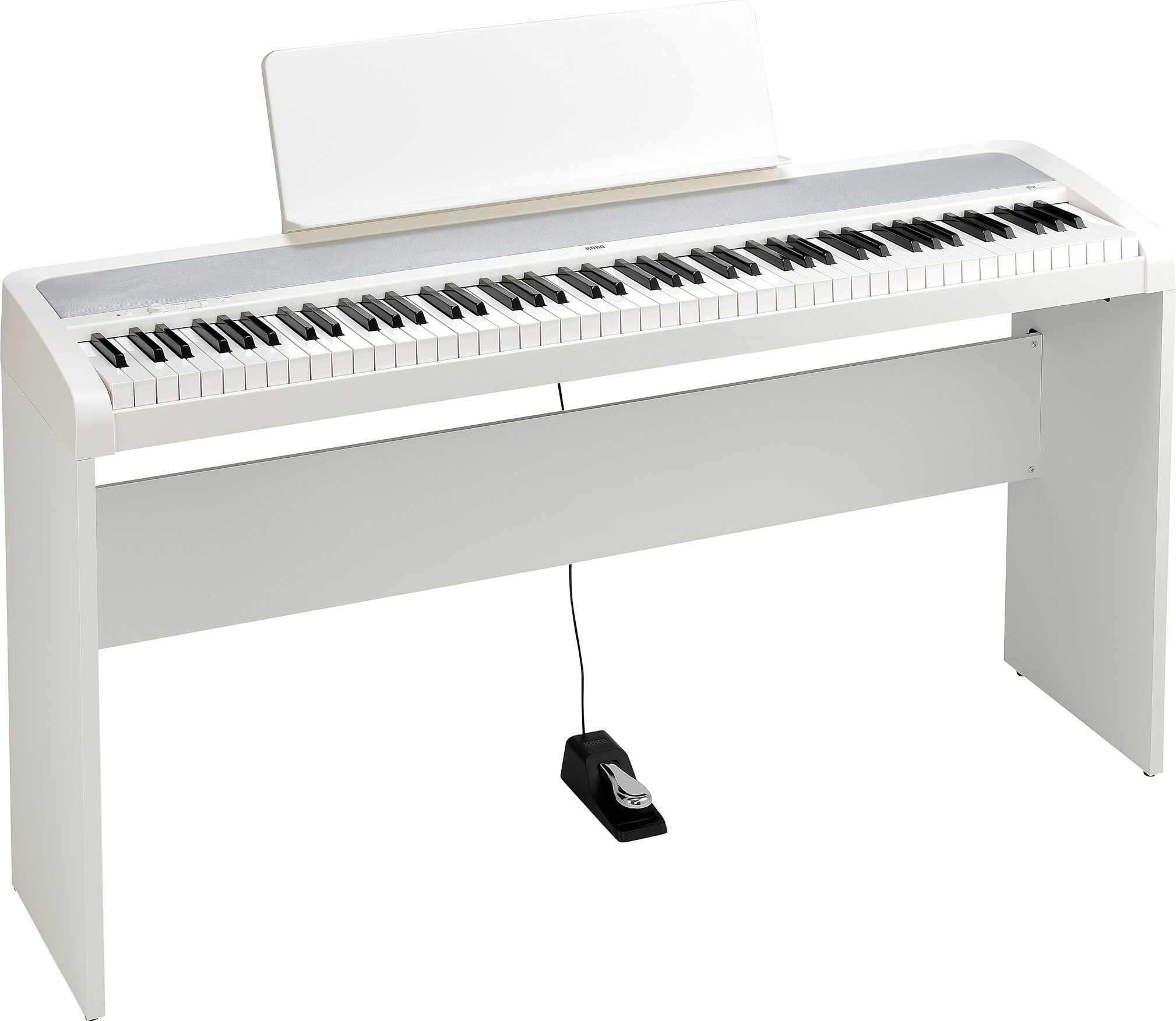Korg B2 Digital Piano, 88-Key, White, B2WH, Action Position Back