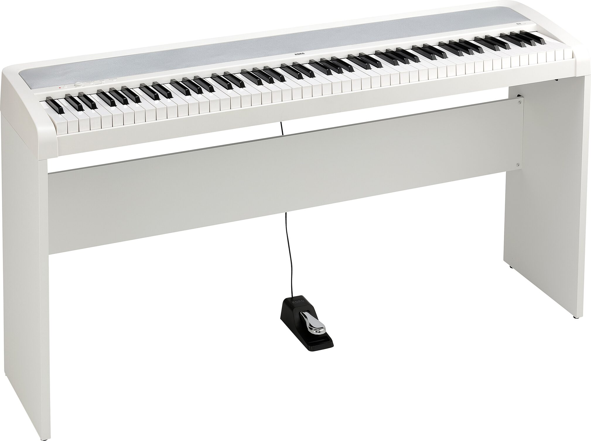 Korg B2 Digital Piano, 88-Key, White, B2WH, Action Position Back