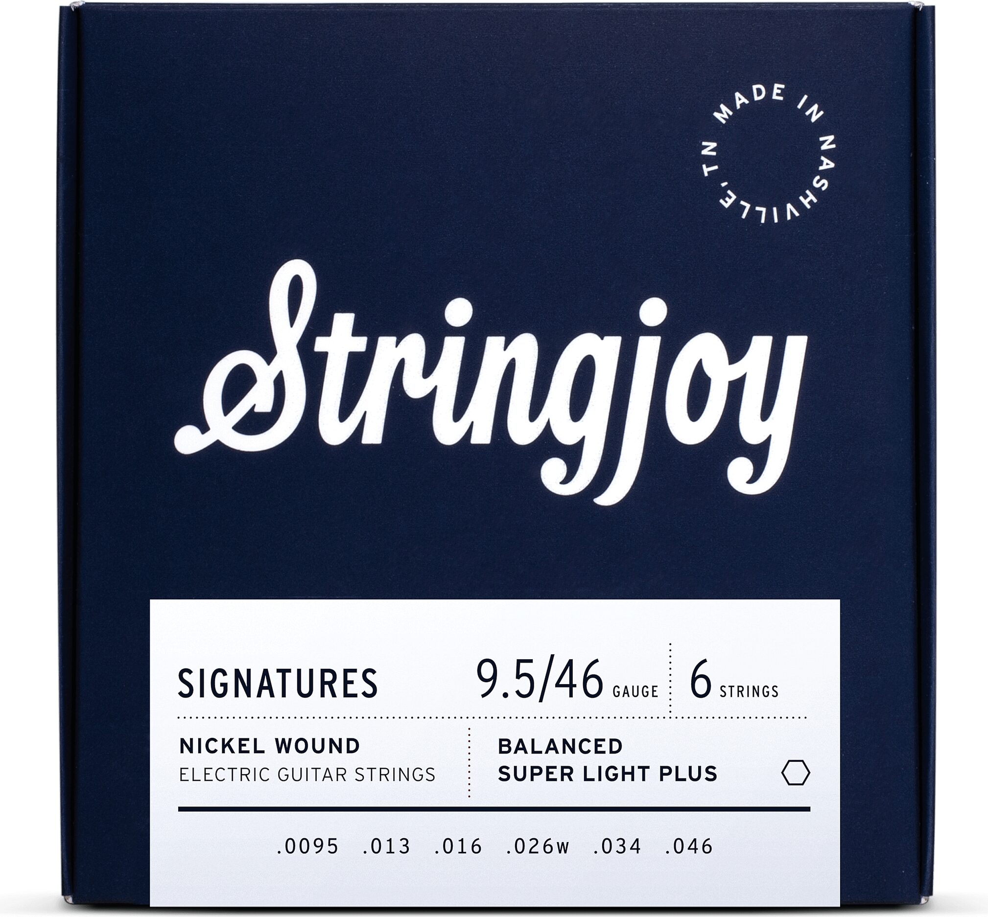 Stringjoy SJ-BAL Signatures Balanced Nickel Wound Electric Guitar Strings, 9.5-46, Action Position Back