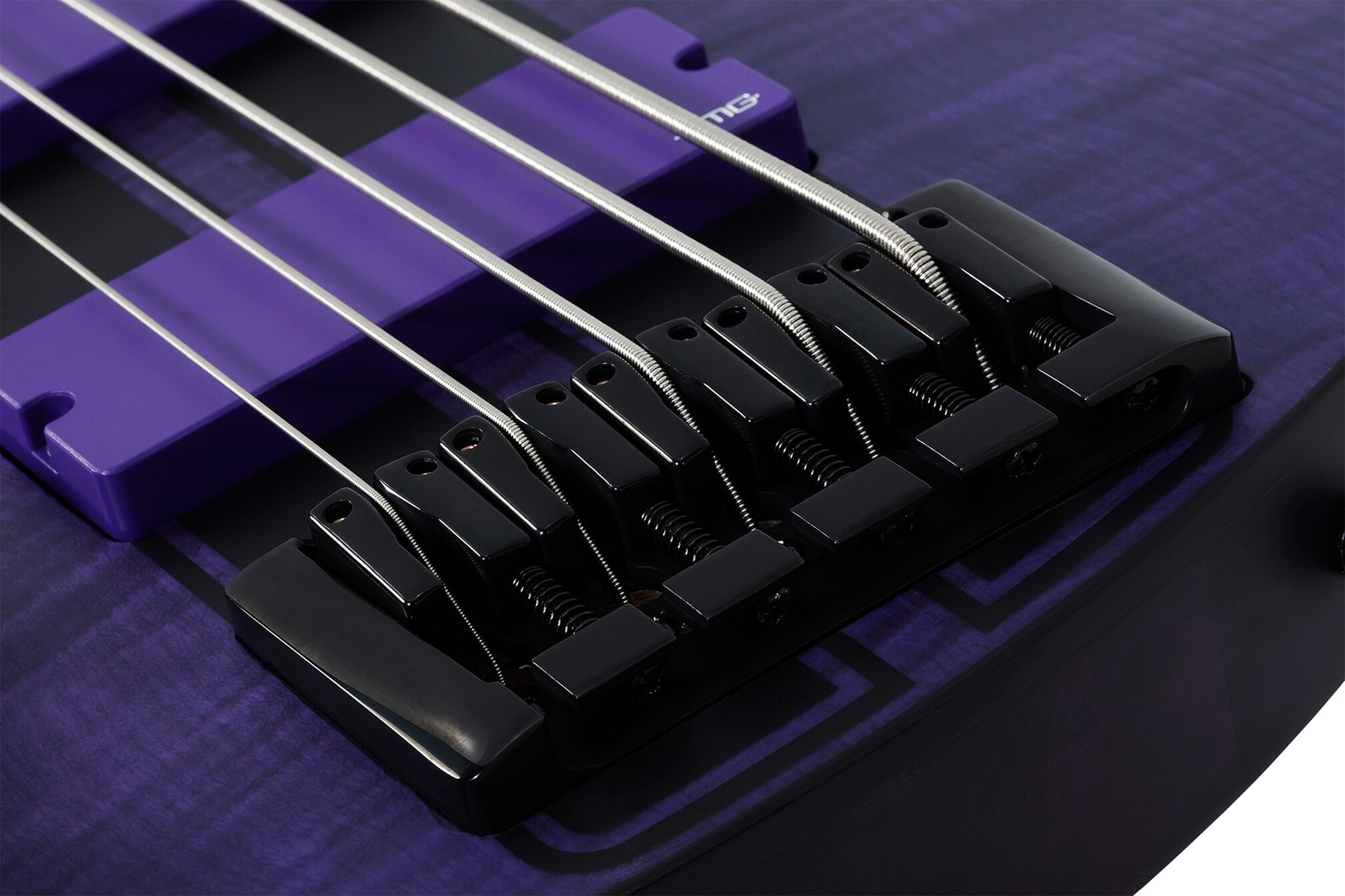 Schecter C-5 GT Electric Bass, Left-Handed, Bridge Detail