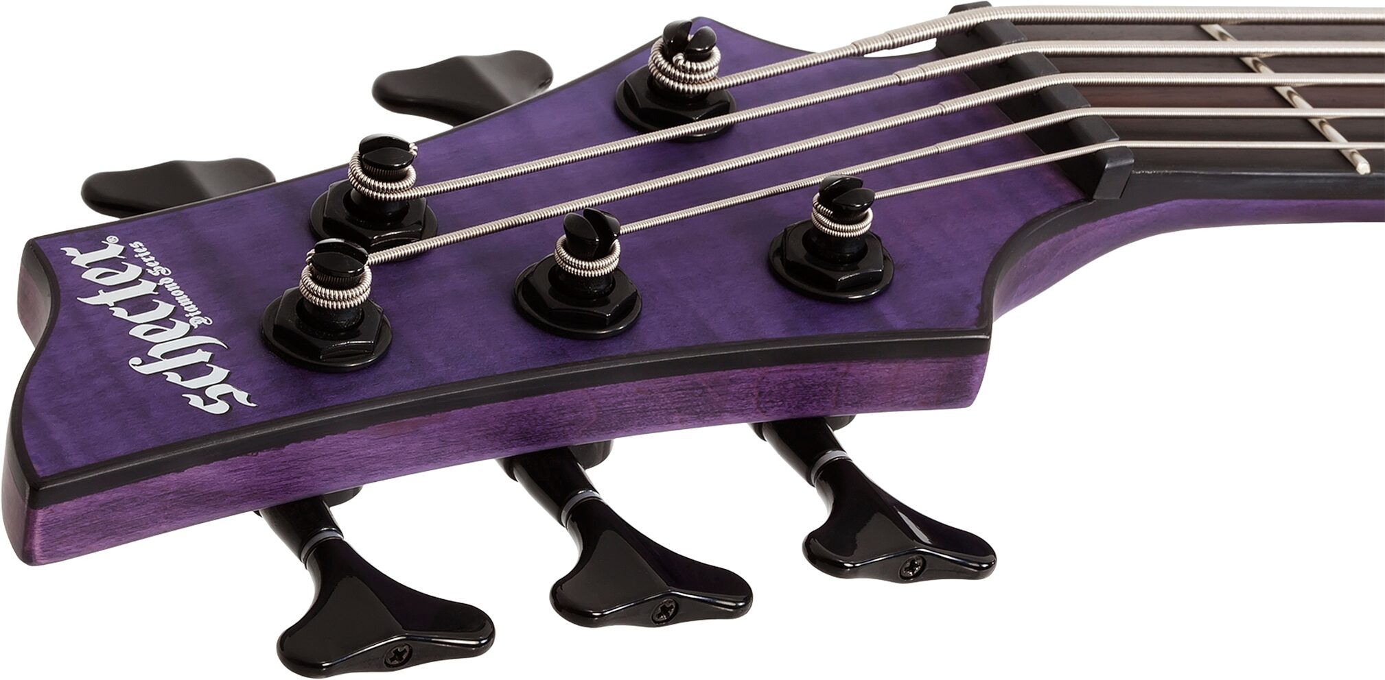 Schecter C-5 GT Electric Bass, Left-Handed, Headstock Detail